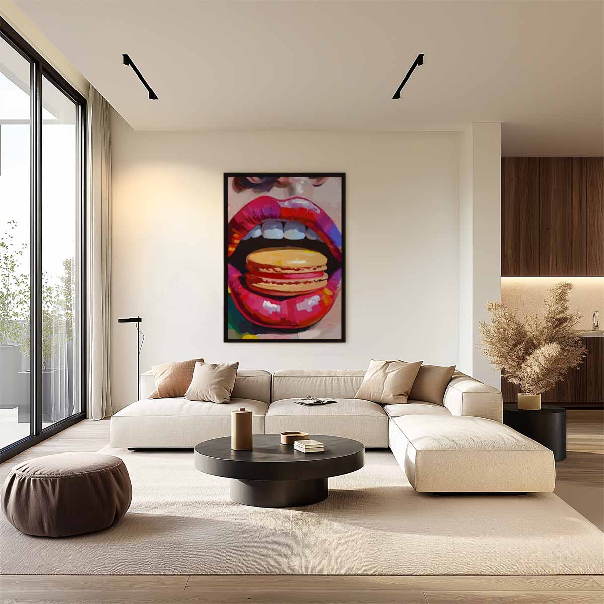 Kleurrijke Macaron Smaakexplosie Kunstwerk-canvas-dibond-plexiglas-wanddecoratie-WallArtistic