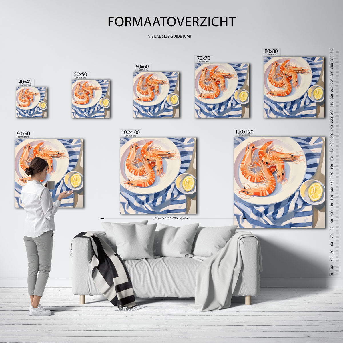Garnalen op bord Poster