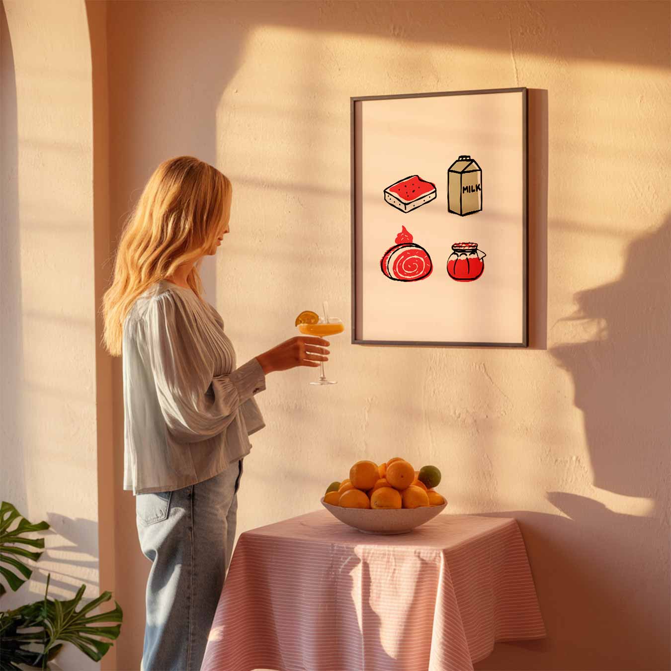 Speelse Foodie Illustraties Poster