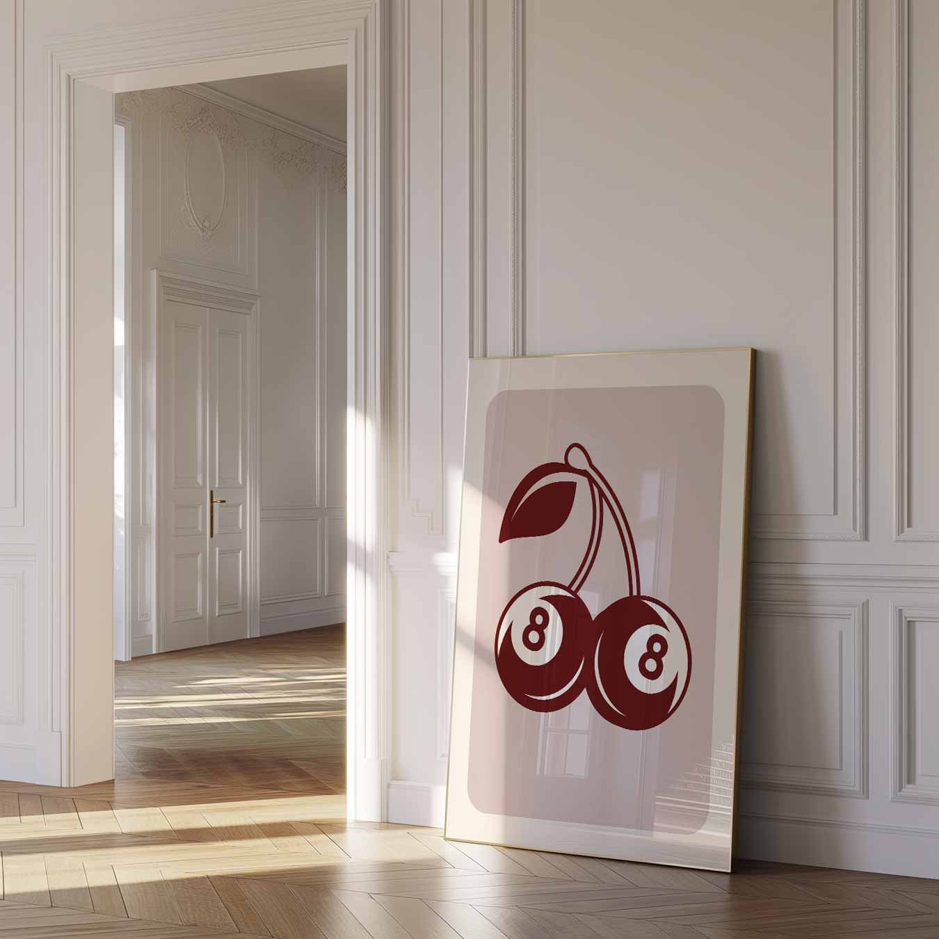 Vintage Kersen Biljart Poster-WallArtistic