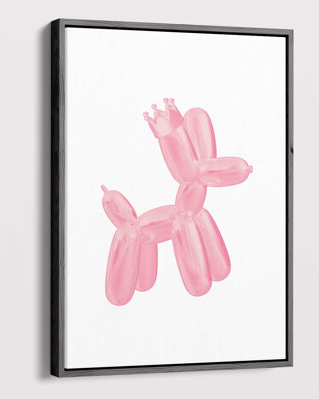 Koninklijke Ballonnenhond in Roze Kunstwerk-canvas-dibond-plexiglas-wanddecoratie-WallArtistic