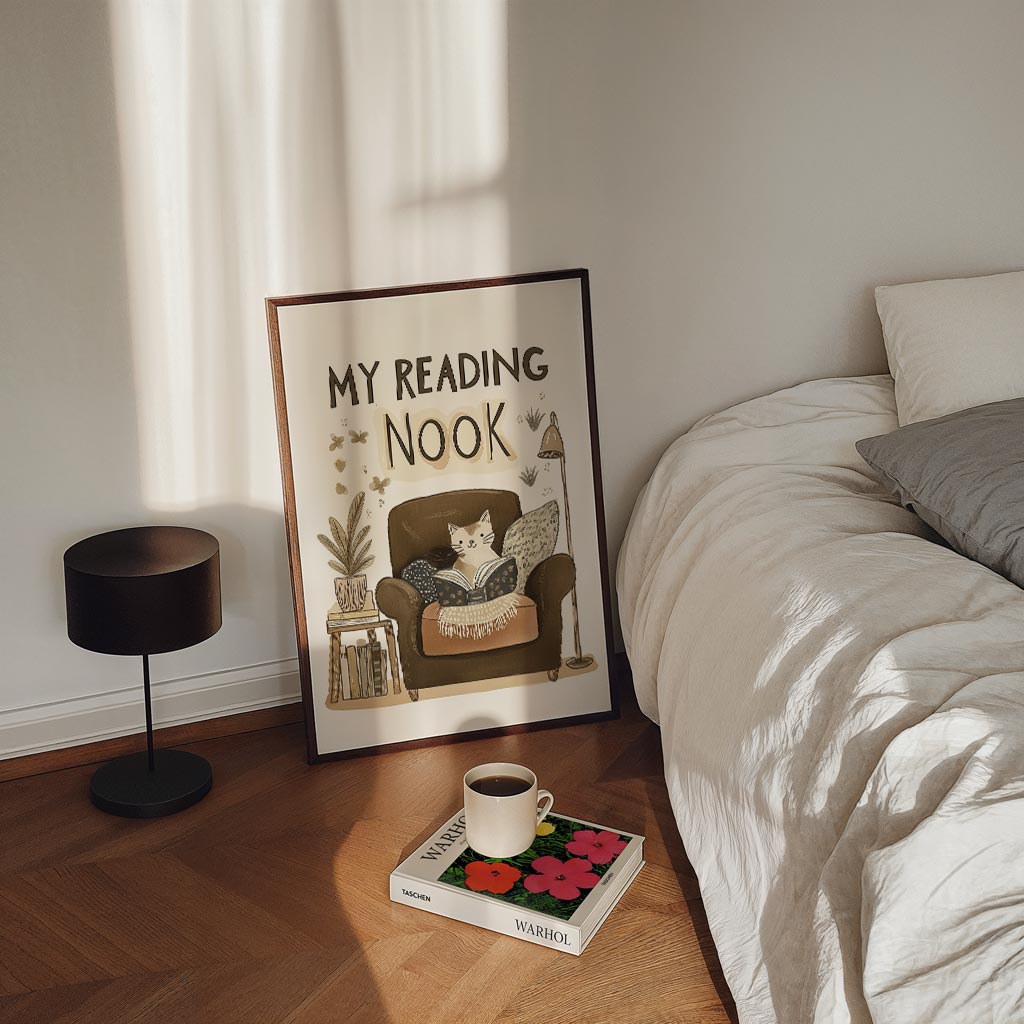 Gezellige Leeshoek Poster-WallArtistic