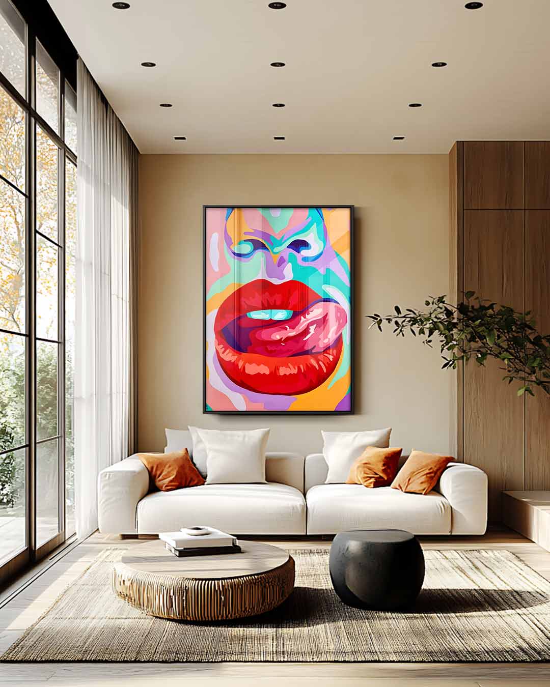 Kleurrijke Expressie van Verlangen Kunstwerk-canvas-dibond-plexiglas-wanddecoratie-WallArtistic