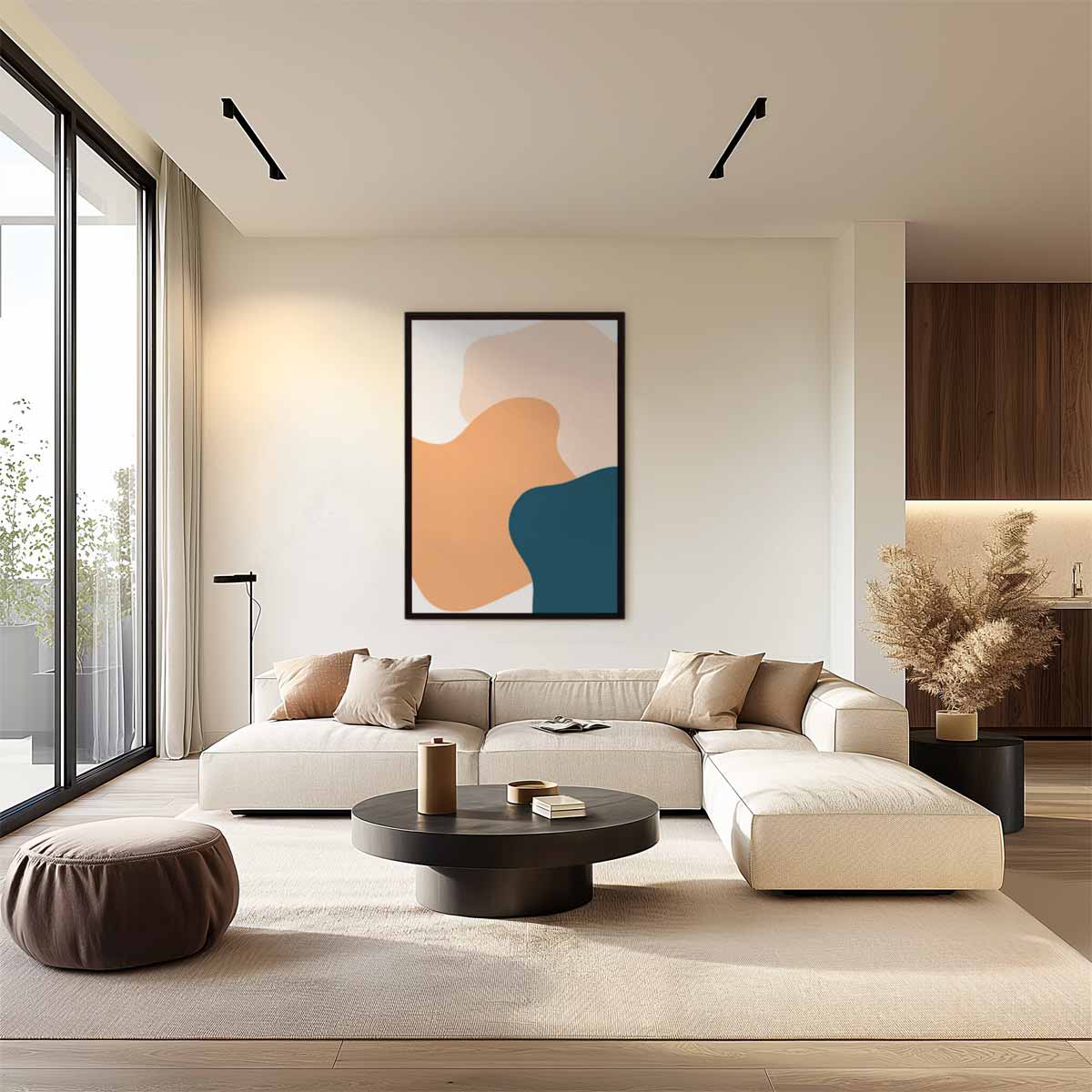 Kleurrijke Vormencompositie Kunstwerk-canvas-dibond-plexiglas-wanddecoratie-WallArtistic