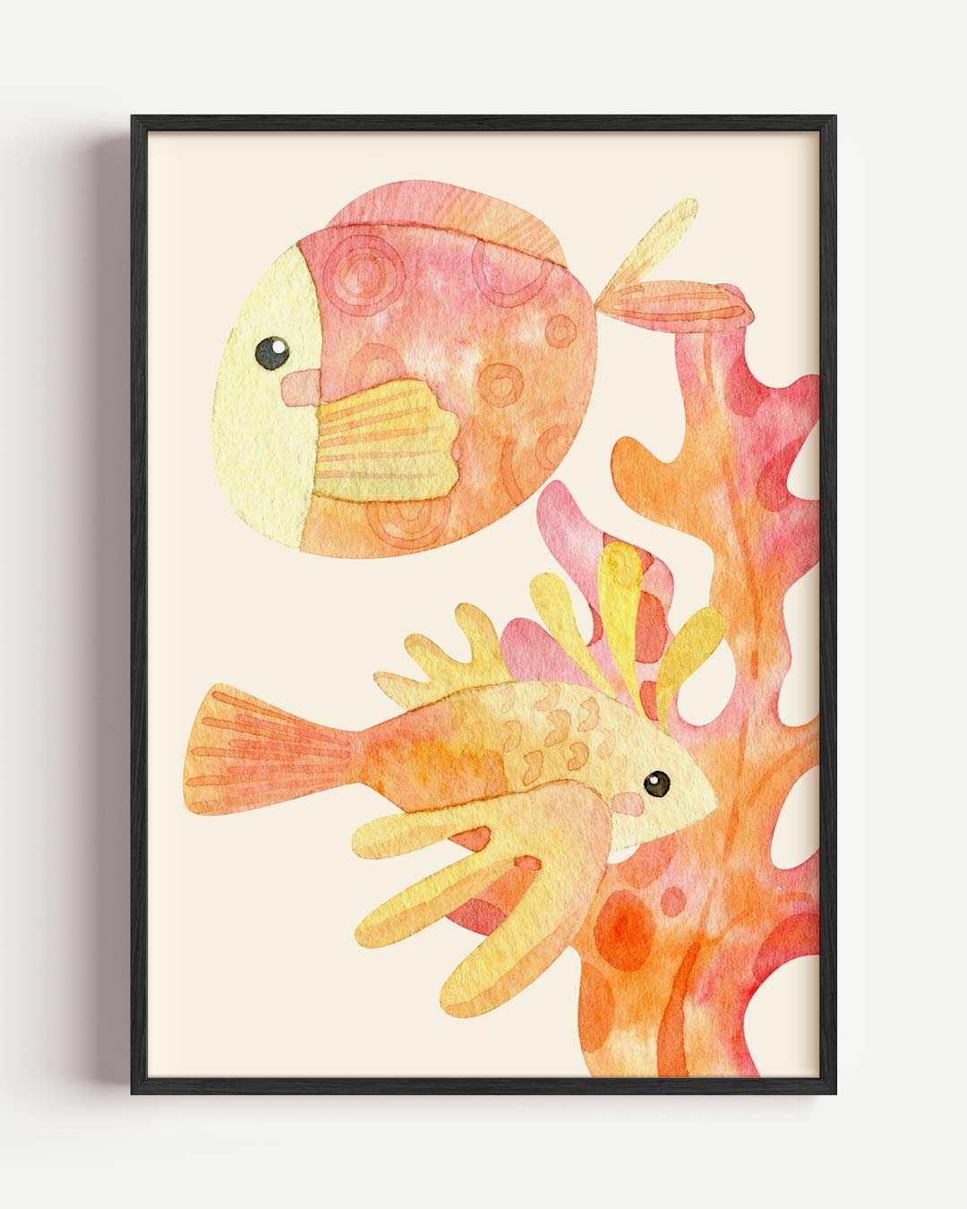Goudvis en Koraal Poster-WallArtistic