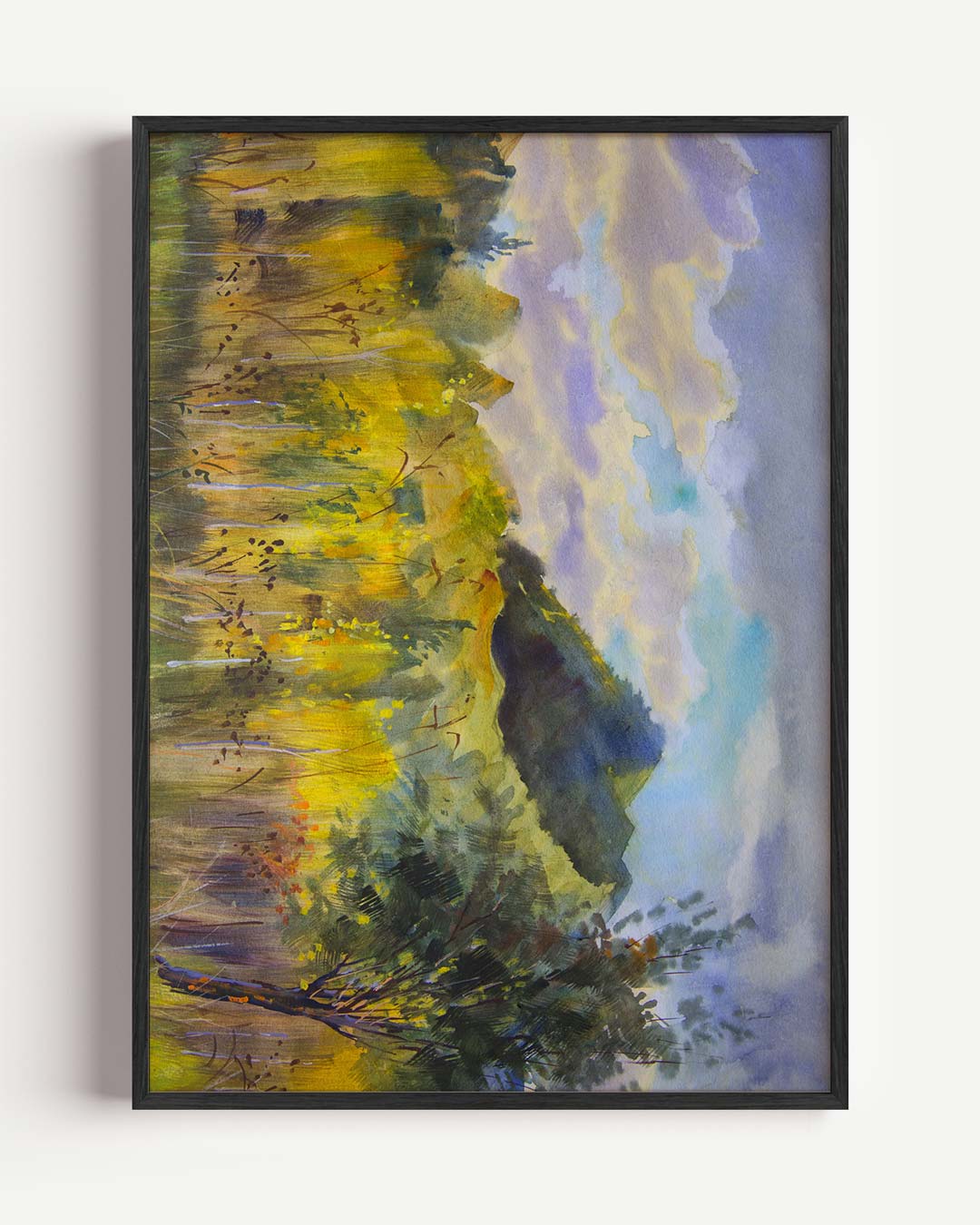 Dromerige Landschap Aquarel Poster-WallArtistic