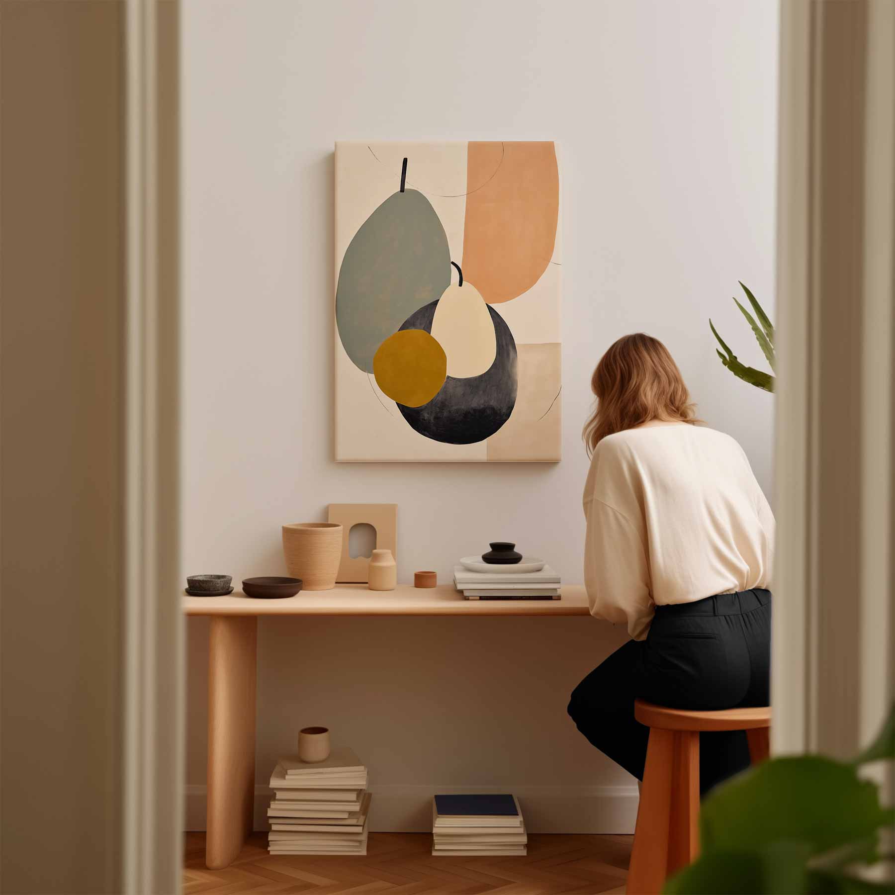 Organische Harmonie in Pastel Kunstwerk-canvas-dibond-plexiglas-wanddecoratie-WallArtistic