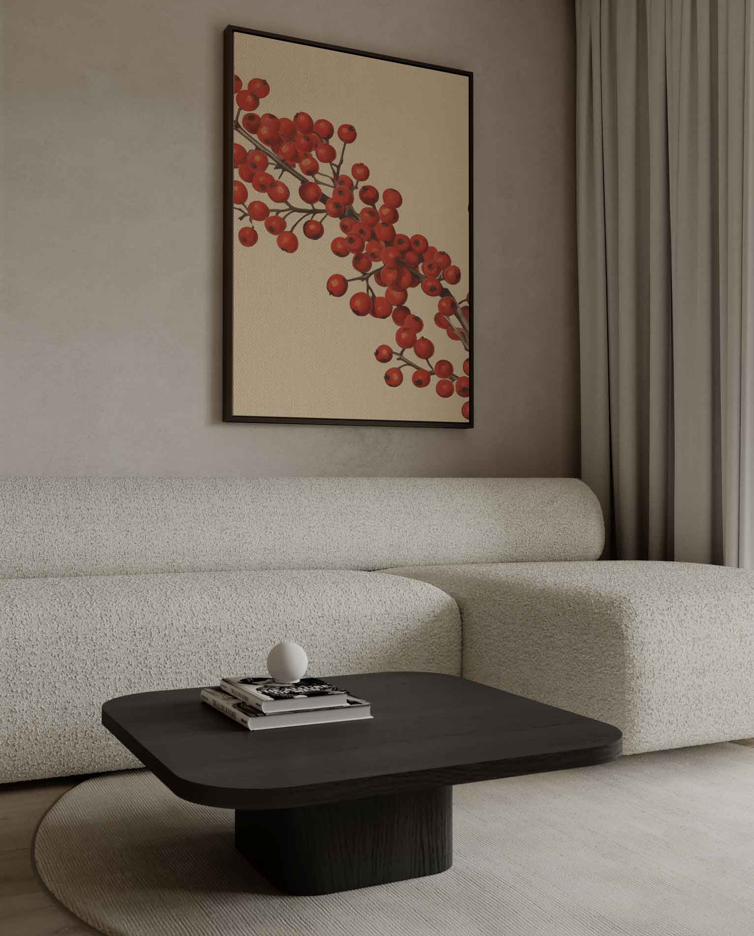 Rode Bessentakken Canvas Kunstwerk-canvas-dibond-plexiglas-wanddecoratie-WallArtistic