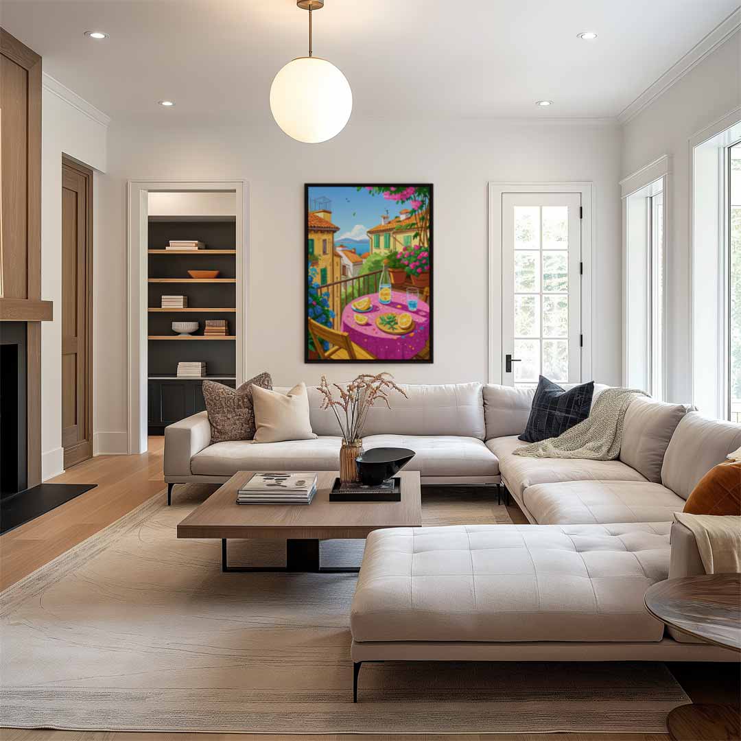 Zomer op het Balkon Kunstwerk-canvas-dibond-plexiglas-wanddecoratie-WallArtistic