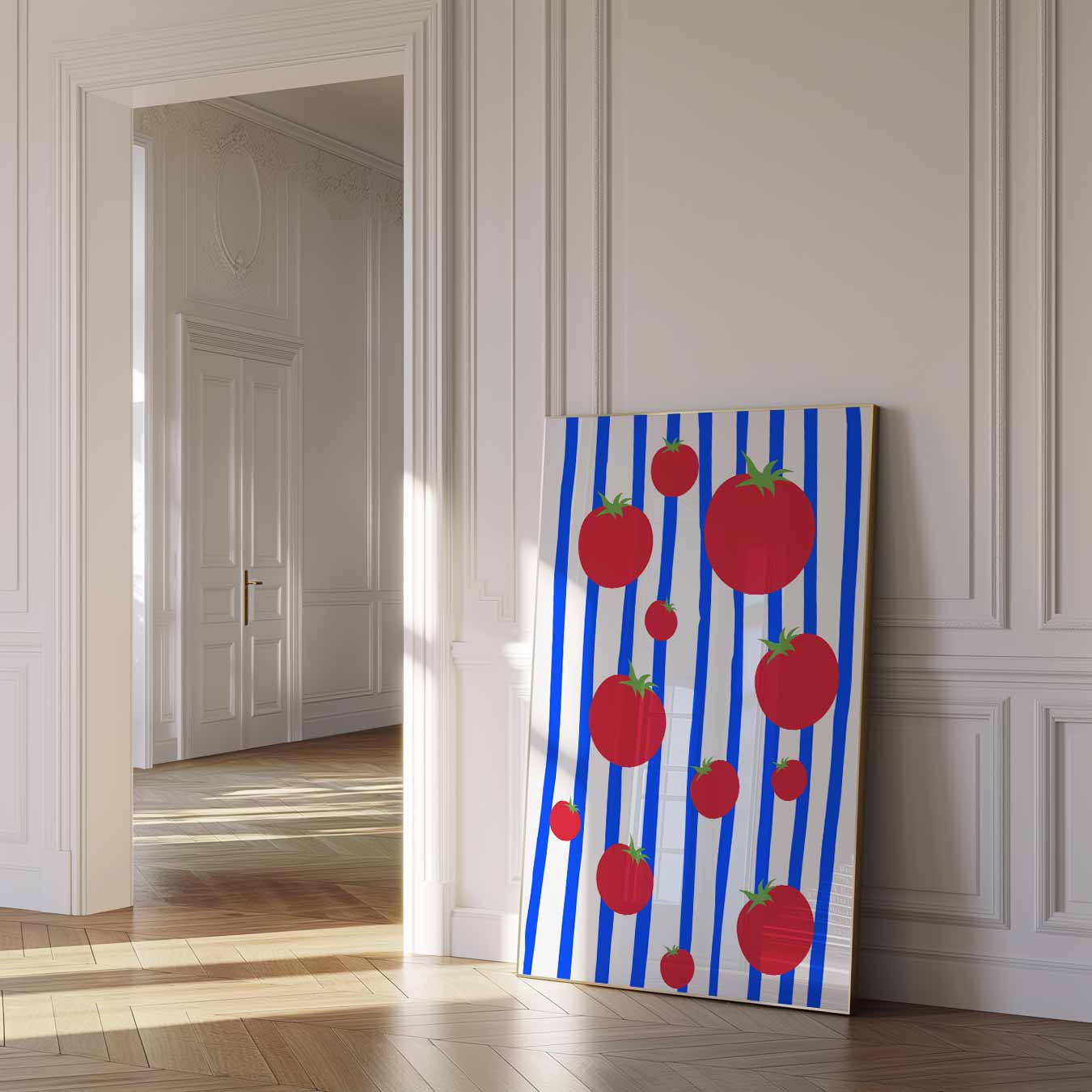 Tomaten op Strepen Poster-WallArtistic