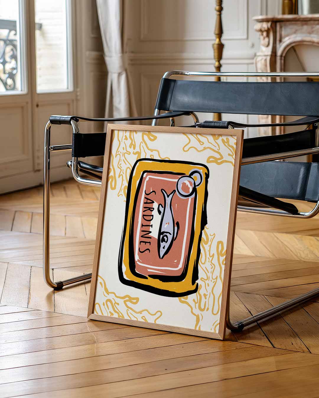 Retro Sardine Blik Poster