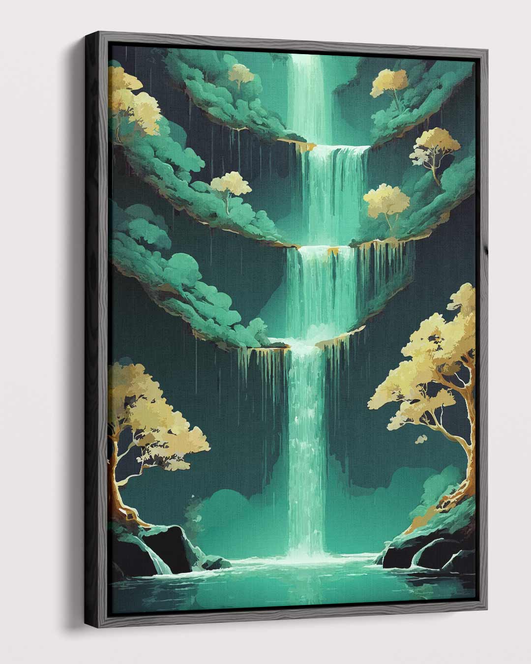 Magische Waterval Kunstwerk-canvas-dibond-plexiglas-wanddecoratie-WallArtistic