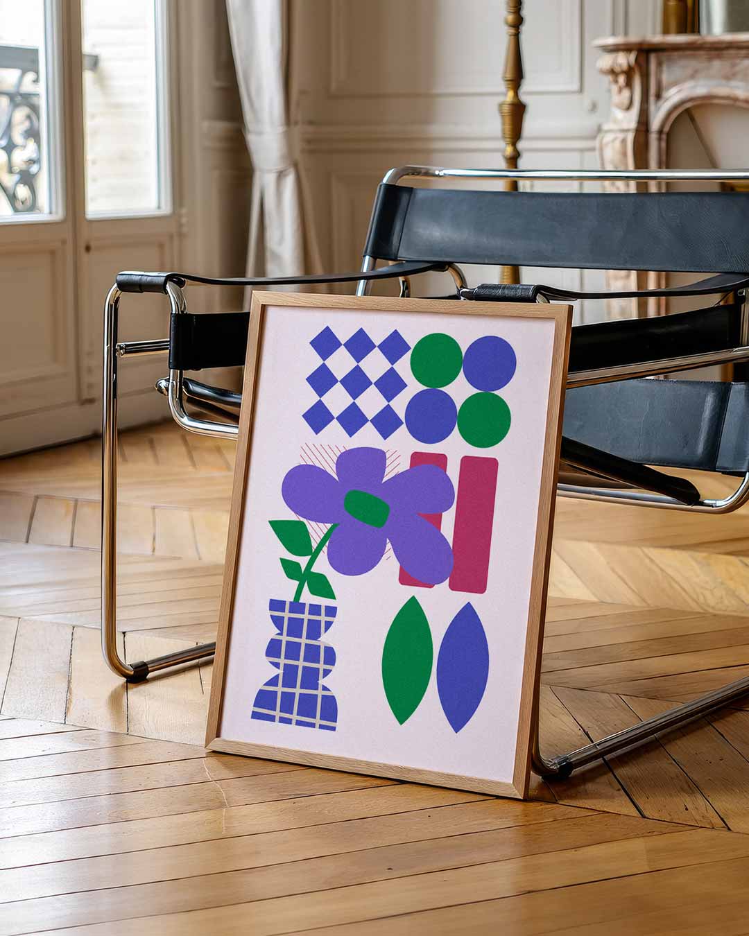 Kleurrijke Vaas Vol Vormen Poster