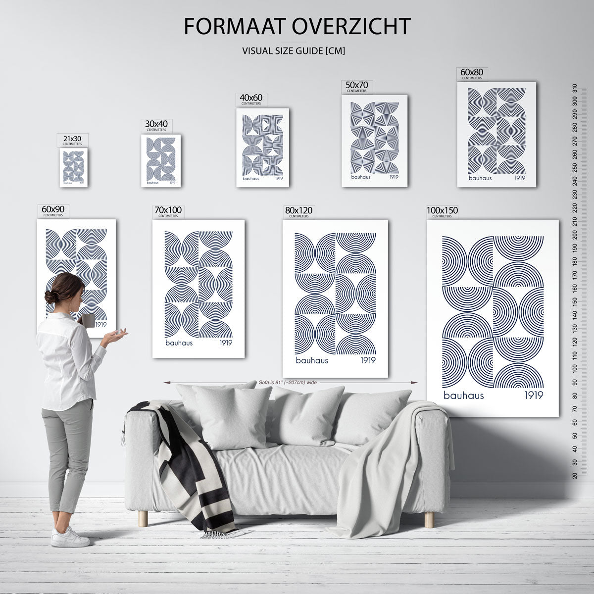 Cirkelpatroon en lijnen Poster
