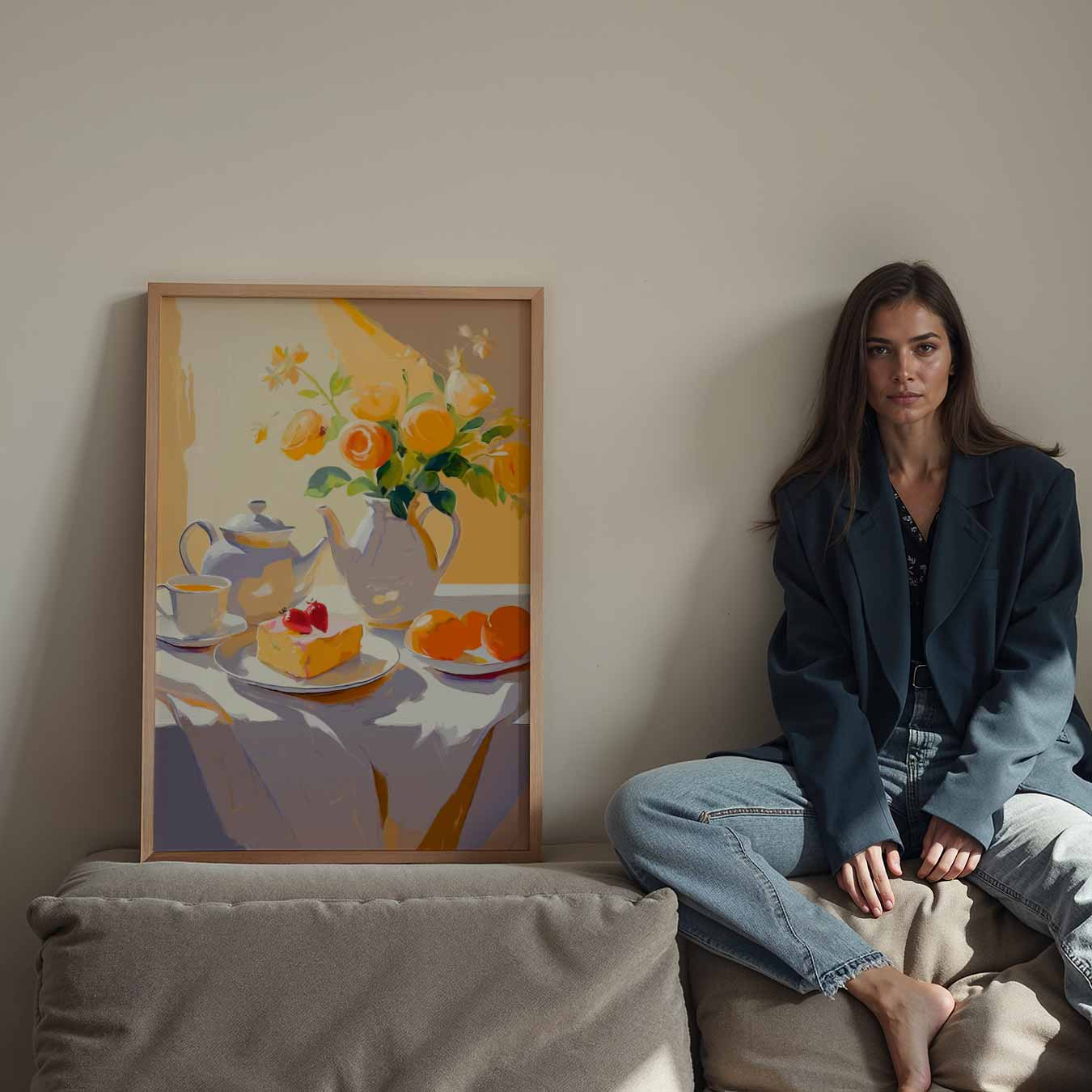 Zonnige Theetijd Stilleven Poster-WallArtistic