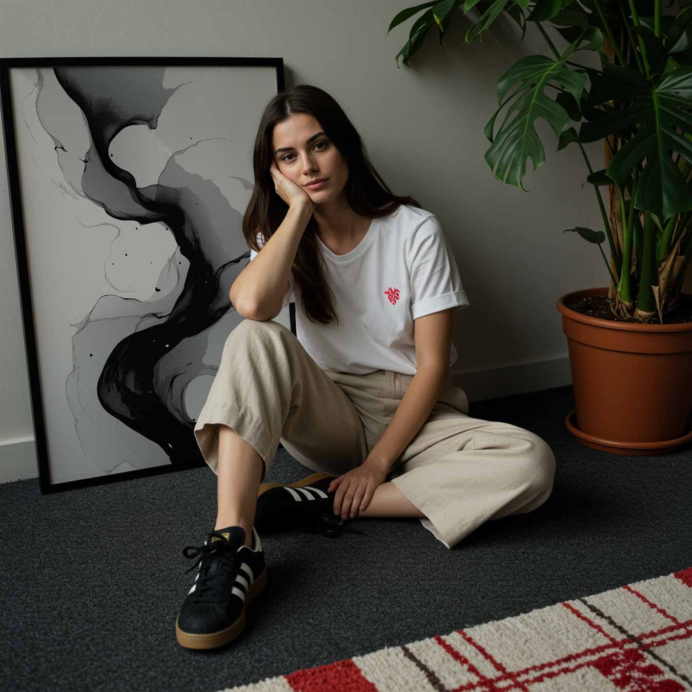 Abstracte Elegantie in Zwart & Wit Poster-WallArtistic