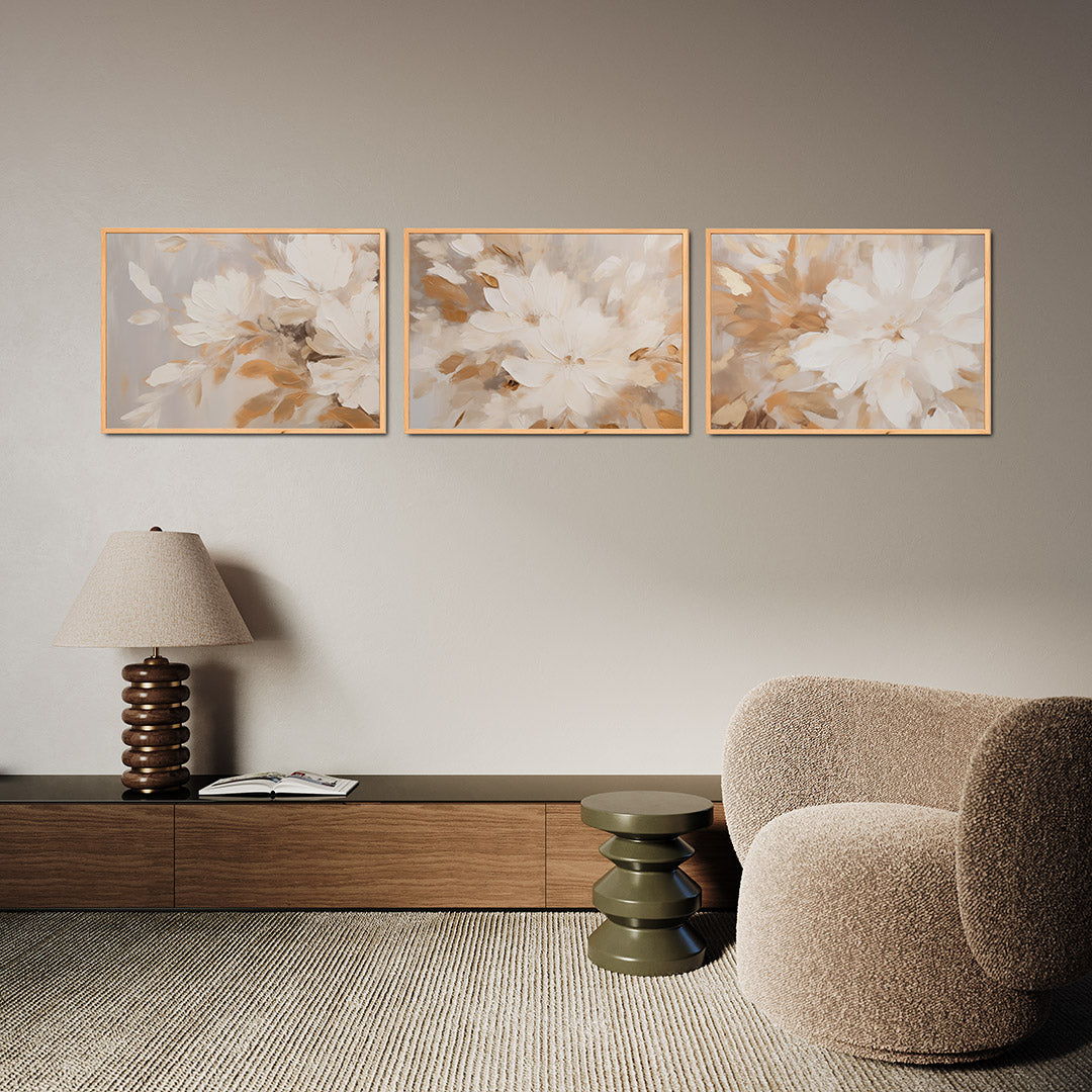 Zachte bloemenvormen Posterset