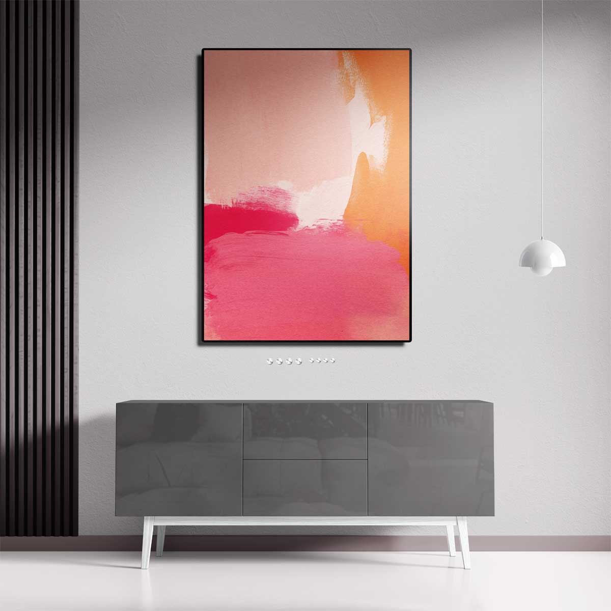 Kleurenexplosie in Zacht Oranje en Roze Kunstwerk-canvas-dibond-plexiglas-wanddecoratie-WallArtistic