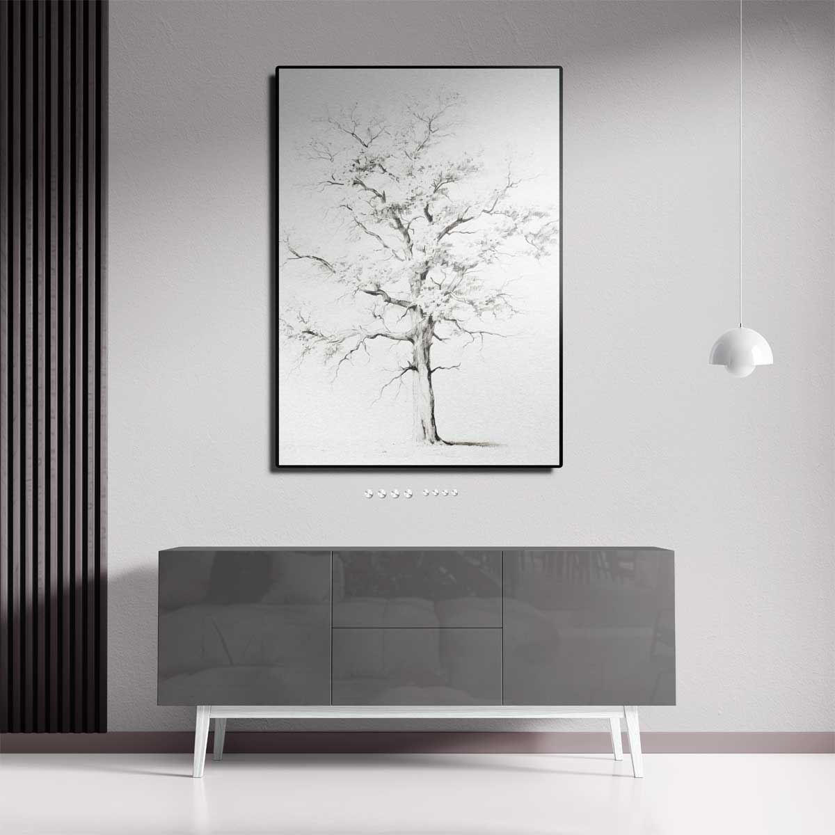 Mystieke Levensboom Schets Kunstwerk-canvas-dibond-plexiglas-wanddecoratie-WallArtistic