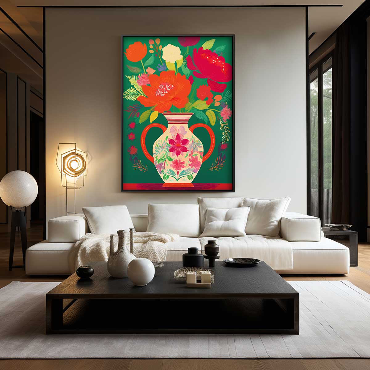 Bloemrijk Binnentuin Kunstwerk-canvas-dibond-plexiglas-wanddecoratie-WallArtistic