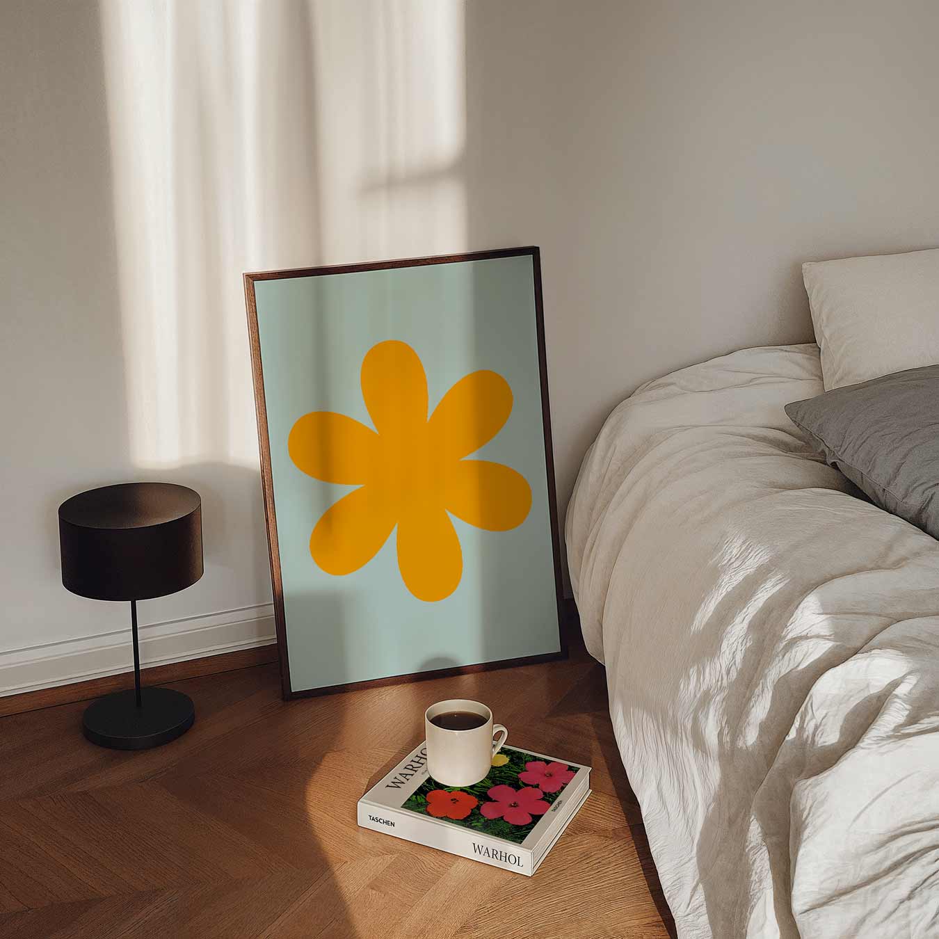 Retro Bloemenposter