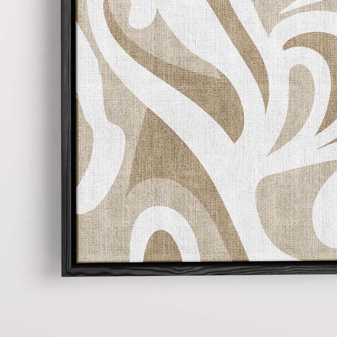 Organische Vormen in Beige Kunstwerk-canvas-dibond-plexiglas-wanddecoratie-WallArtistic