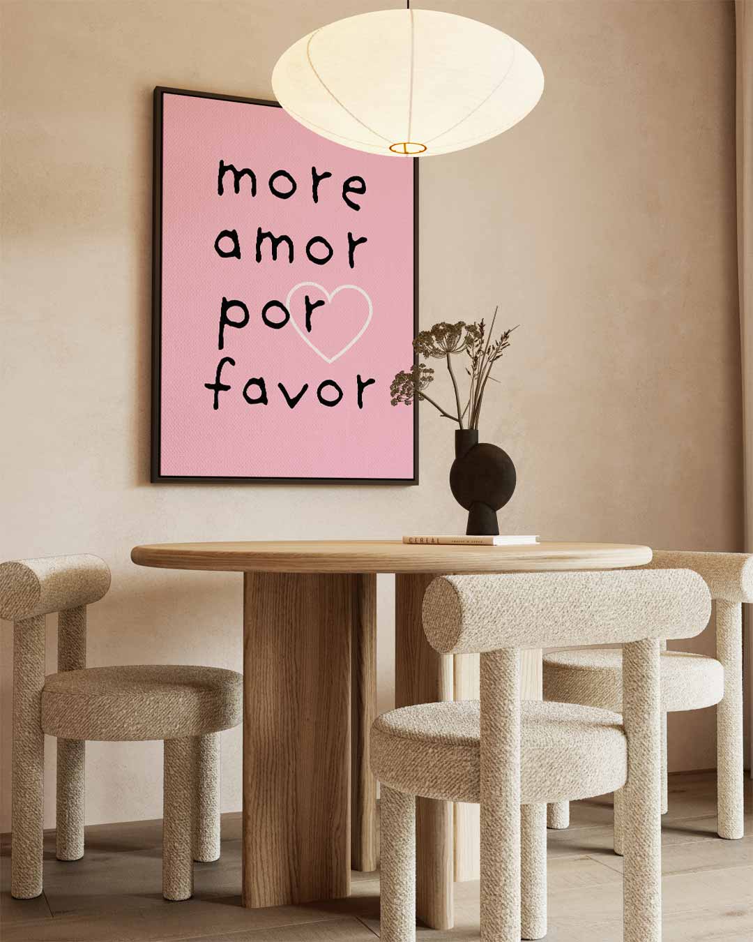Liefdevolle Roze Print Kunstwerk-canvas-dibond-plexiglas-wanddecoratie-WallArtistic