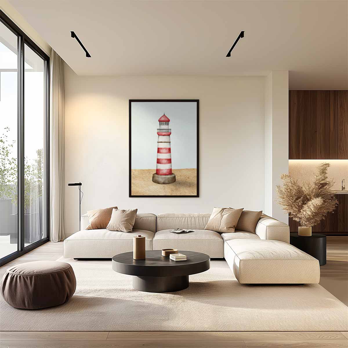 Magische Vuurtoren aan Zee Kunstwerk-canvas-dibond-plexiglas-wanddecoratie-WallArtistic