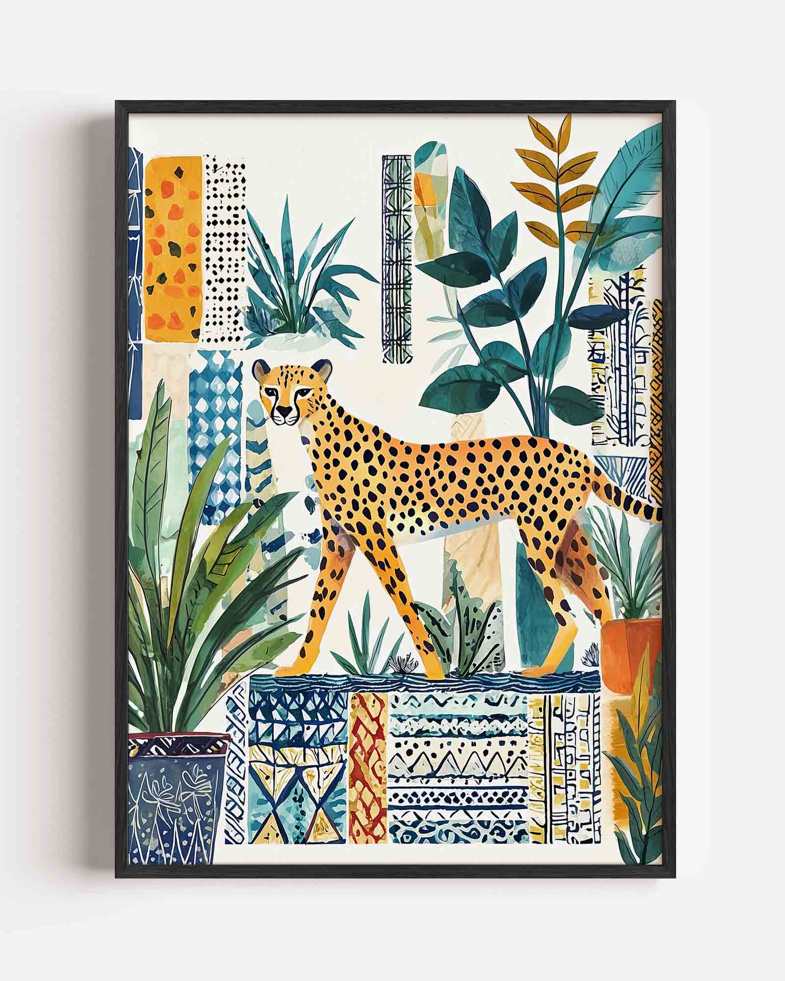 Luipaard en planten Poster