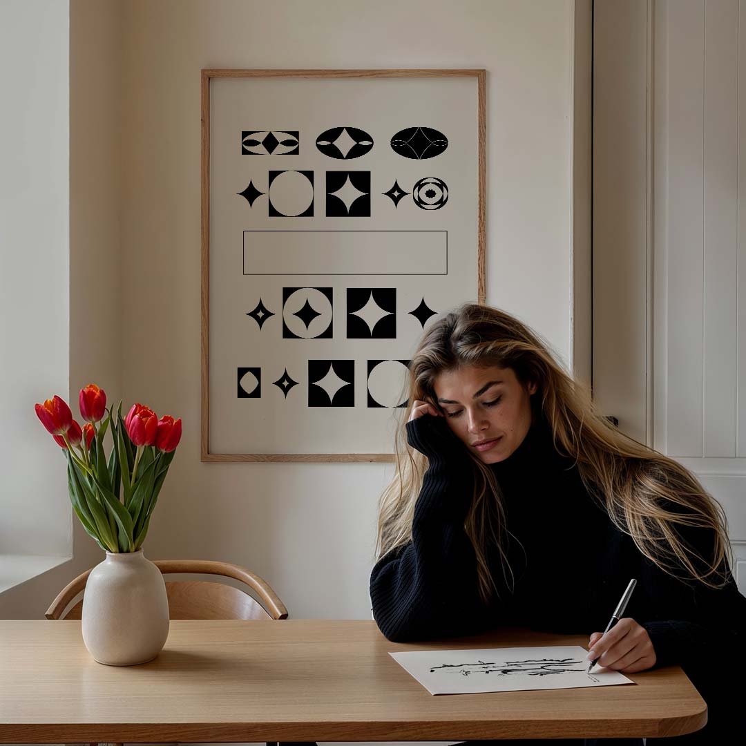 Stijlvolle Geometrische Patronen Poster-WallArtistic