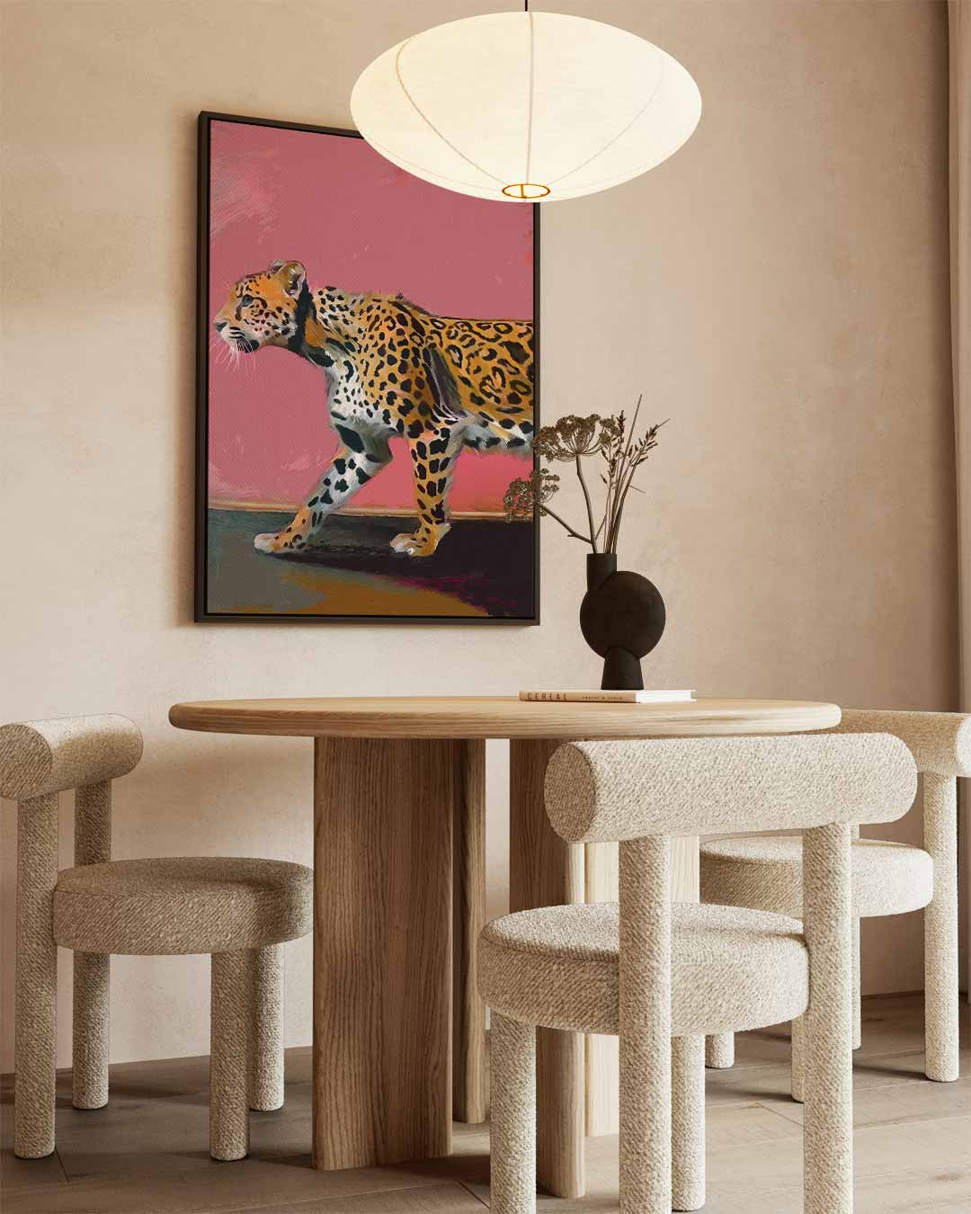 Wandeling van een Luipaard Kunstwerk-canvas-dibond-plexiglas-wanddecoratie-WallArtistic