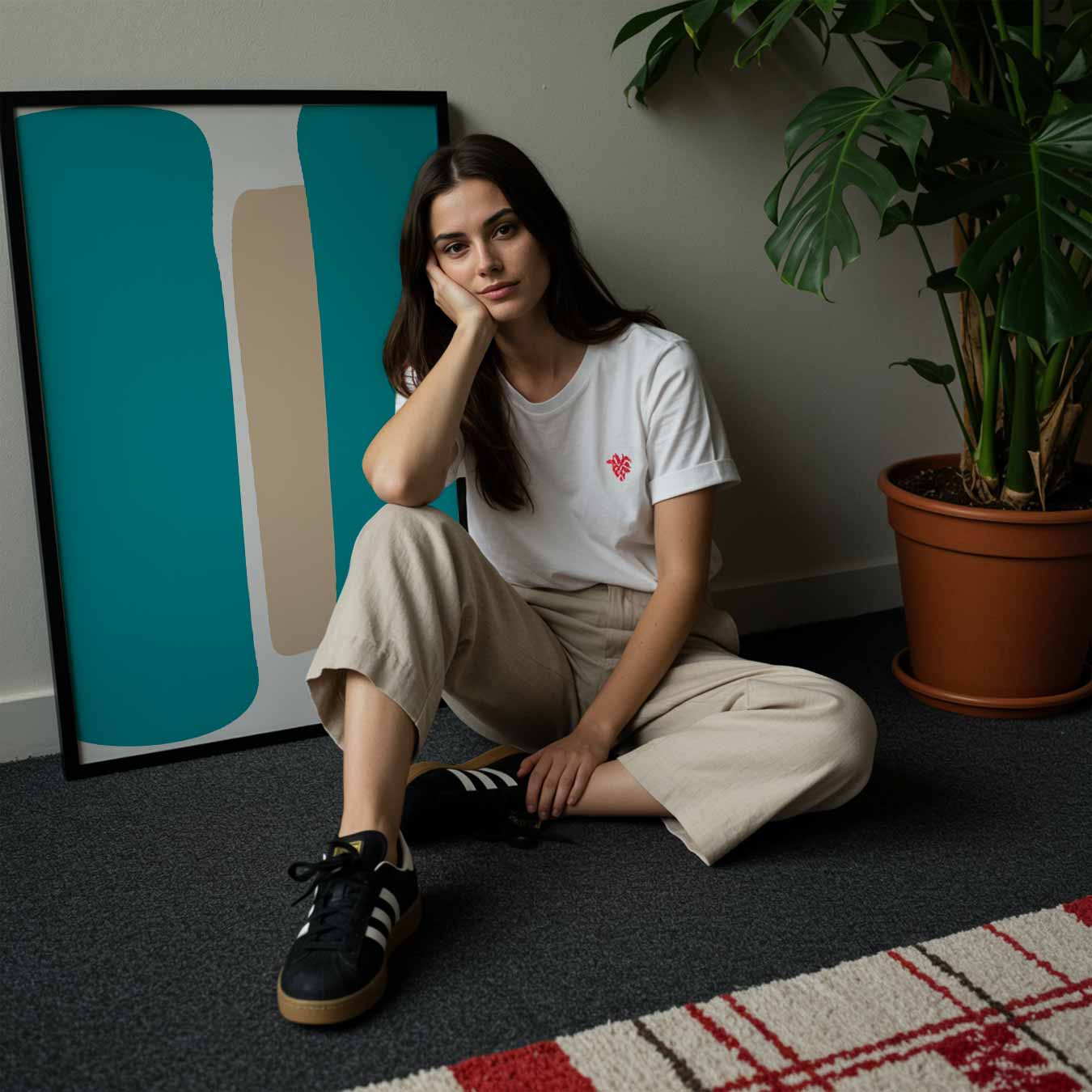 Abstracte Blauwe Harmonie Poster-WallArtistic