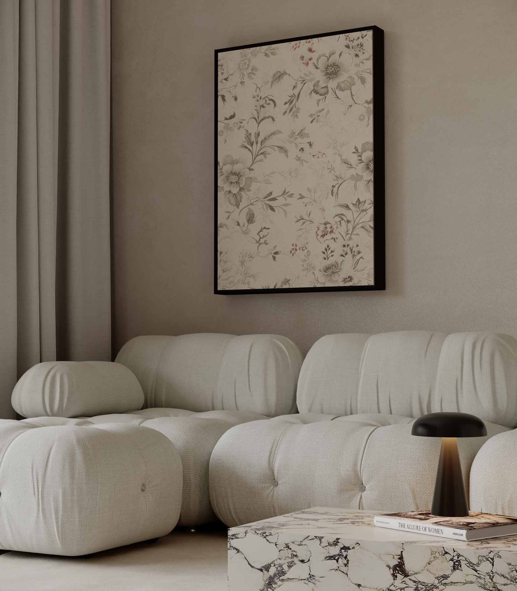 Elegante Bloemenpracht Behang Kunstwerk-canvas-dibond-plexiglas-wanddecoratie-WallArtistic