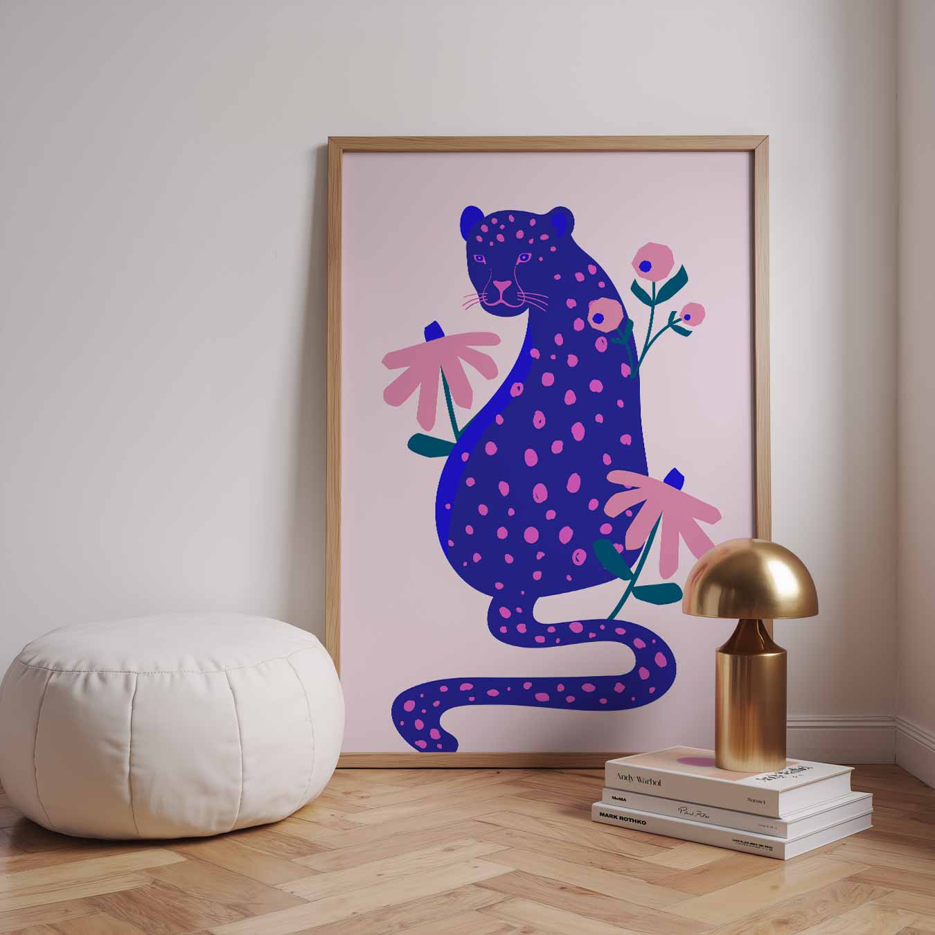 Vrolijke Luipaard Kunstprint Poster