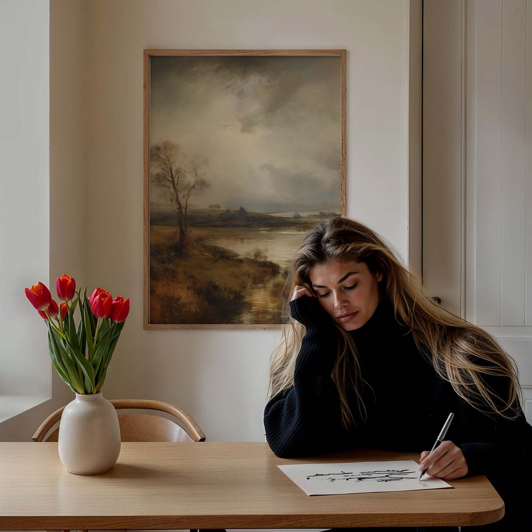 Rustiek Landschap in Herfstsfeer Poster-WallArtistic