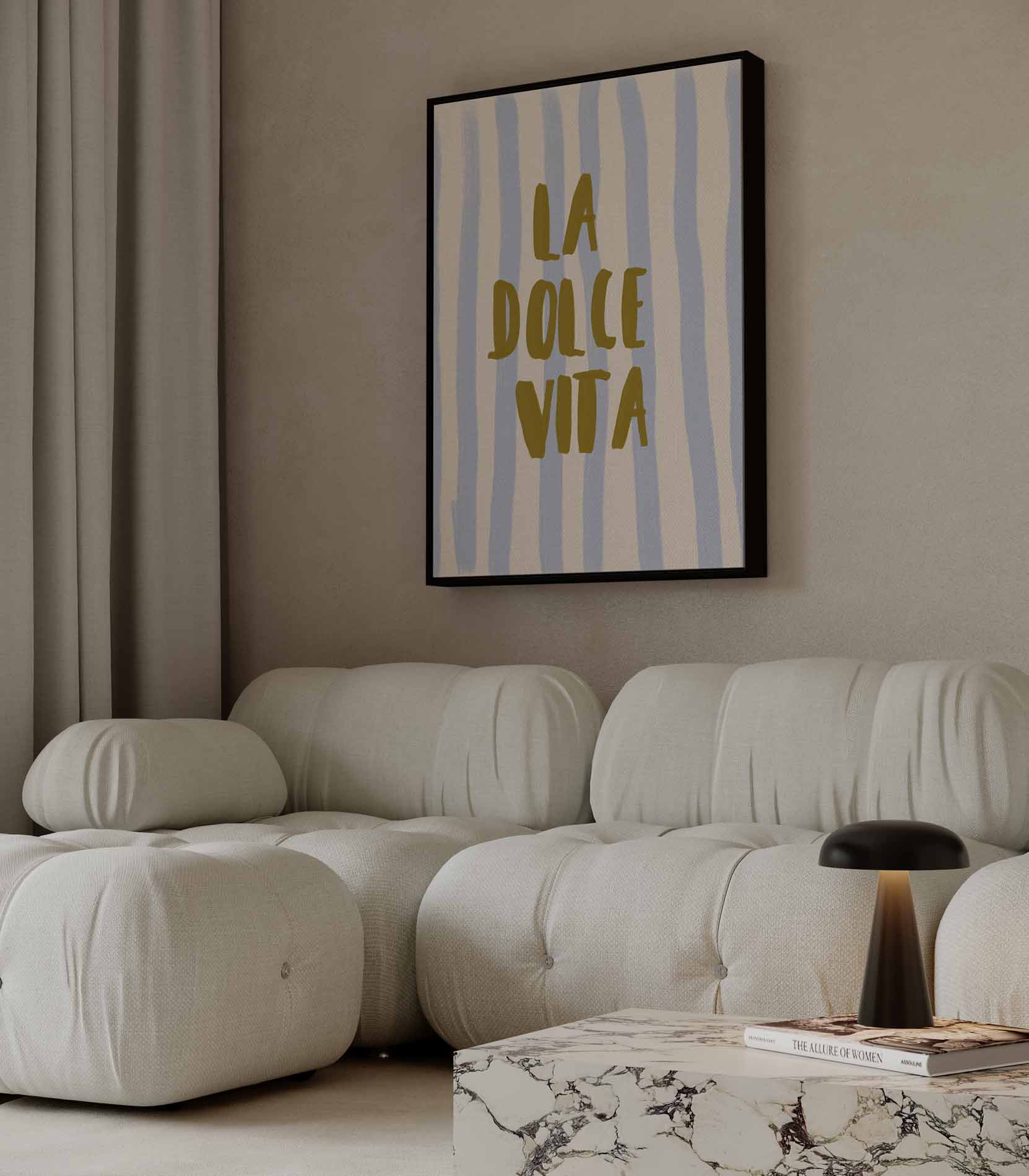 La Dolce Vita Strepen Kunstwerk-canvas-dibond-plexiglas-wanddecoratie-WallArtistic