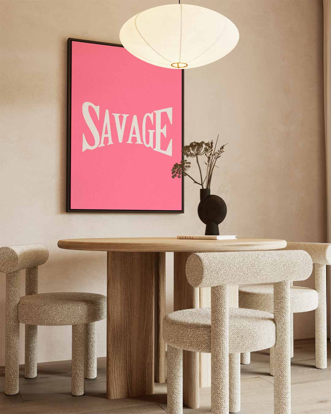 Gedurfde Typografie op Roze Kunstwerk-canvas-dibond-plexiglas-wanddecoratie-WallArtistic