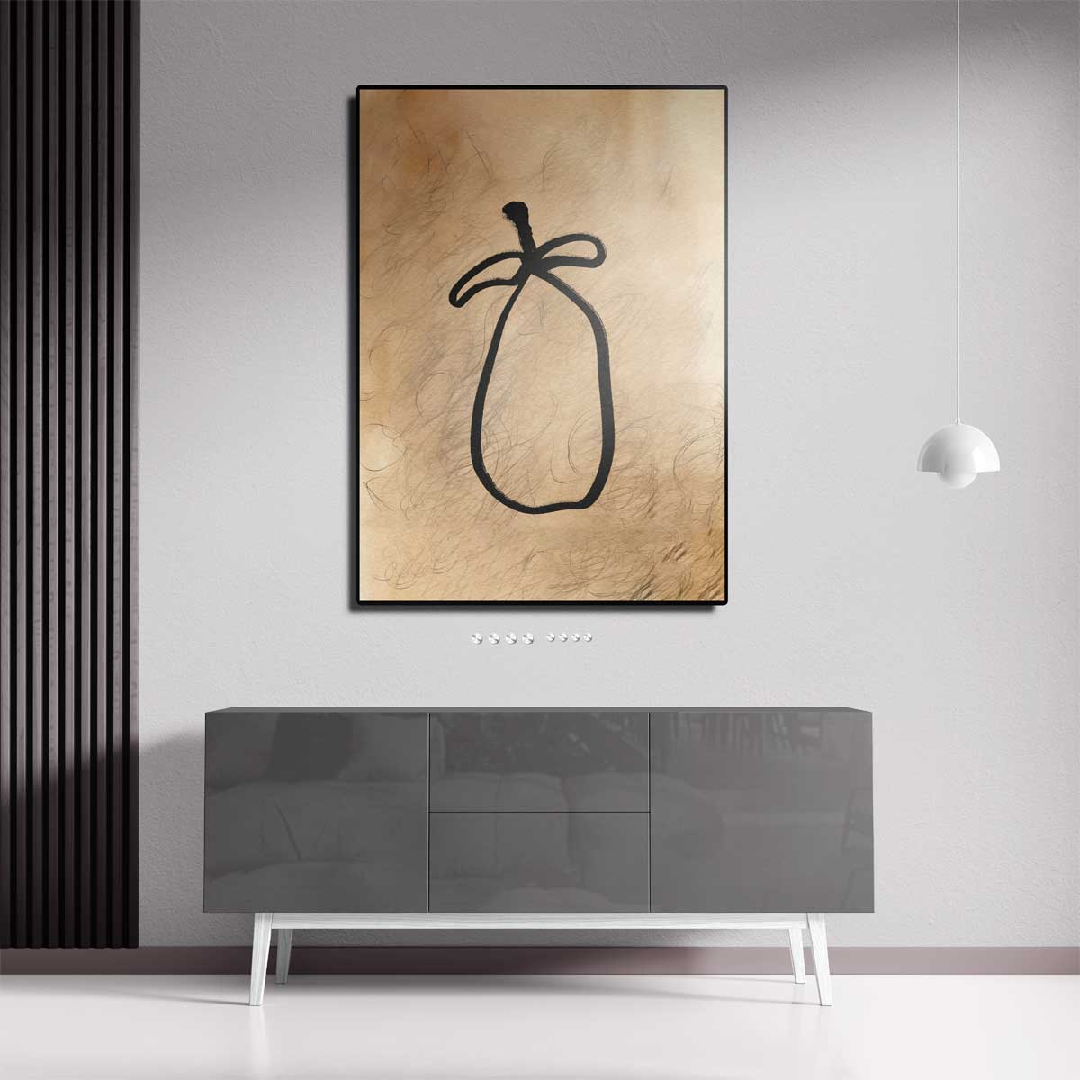 Simpele Schoonheid: Abstracte Vaas Kunstwerk-canvas-dibond-plexiglas-wanddecoratie-WallArtistic