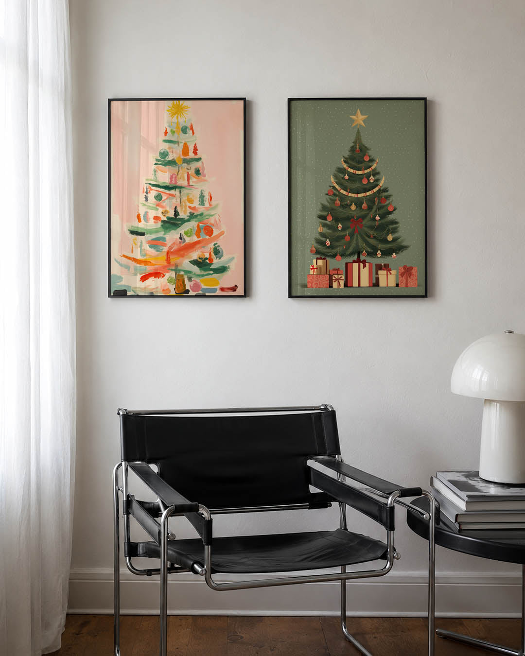 Kleurrijke kerstboom Posterset