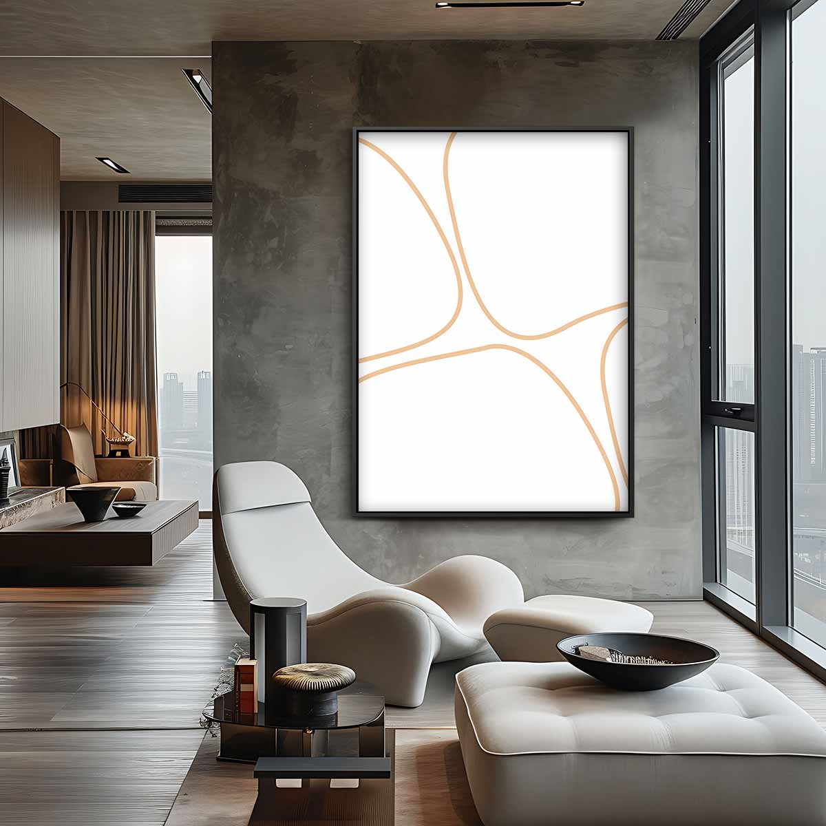 Flowing Lines Kunstwerk Kunstwerk-canvas-dibond-plexiglas-wanddecoratie-WallArtistic