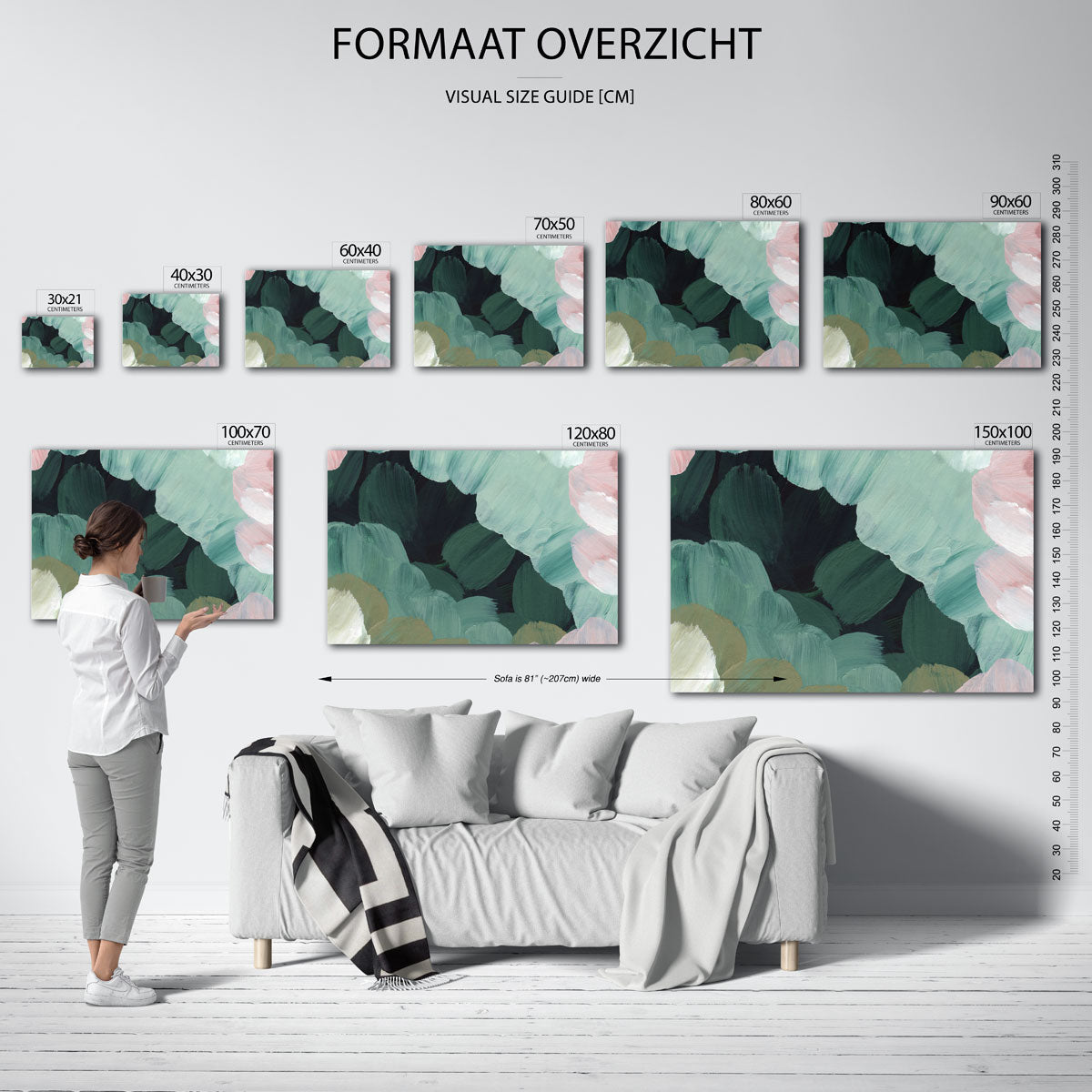 Abstracte groene bladeren Poster