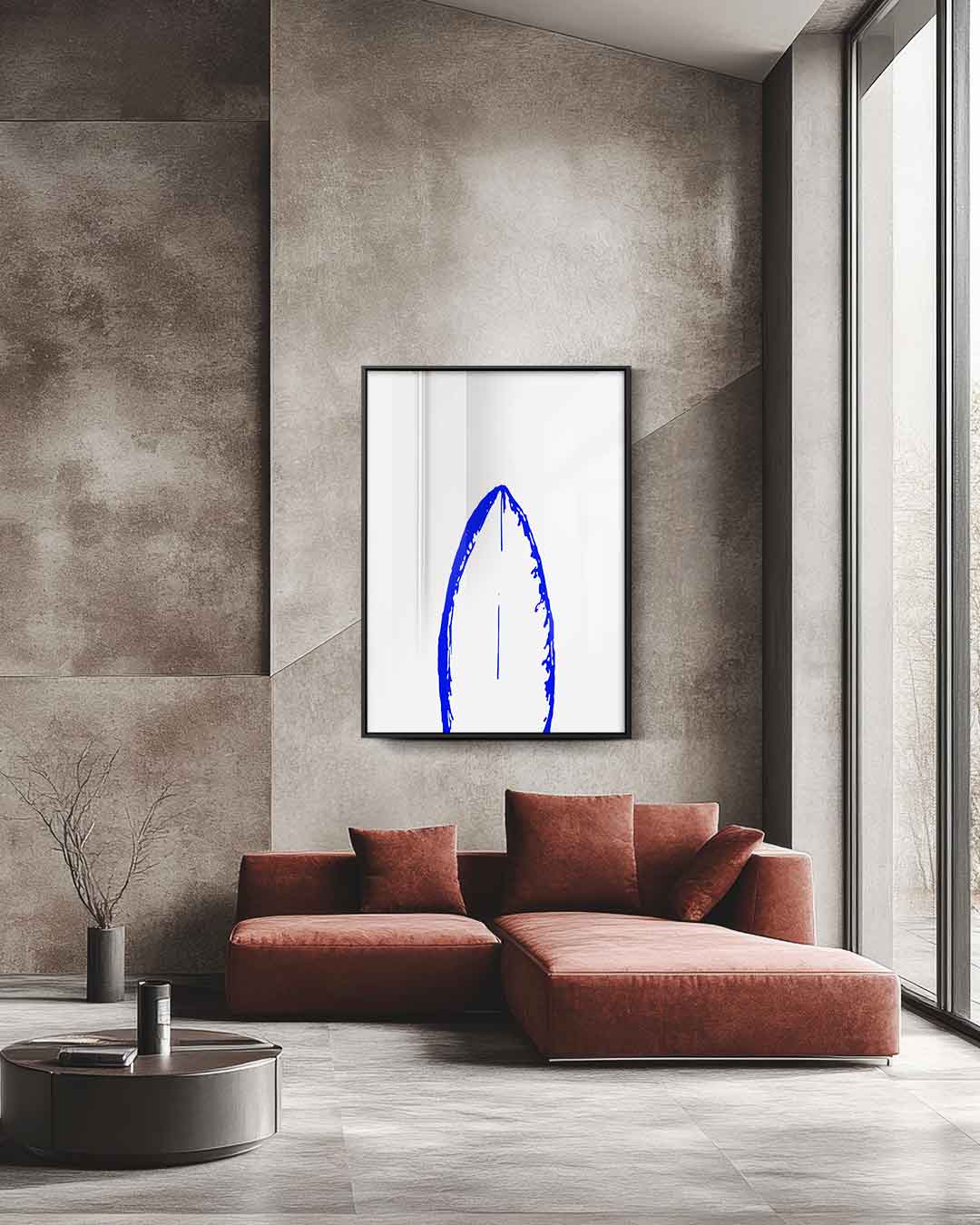 Blauwe Vleugelafdruk Kunstwerk-canvas-dibond-plexiglas-wanddecoratie-WallArtistic