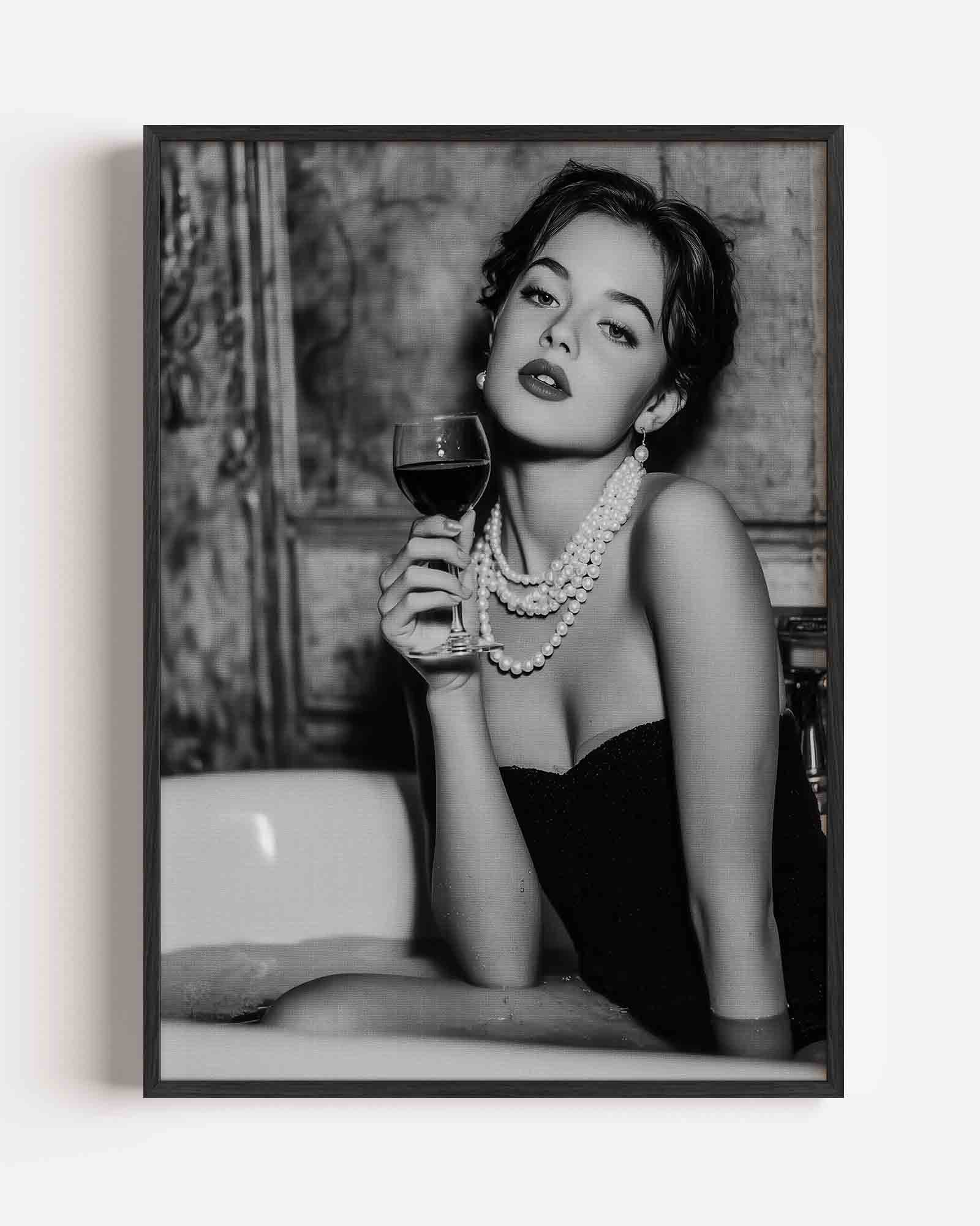 Vrouw met glas Poster