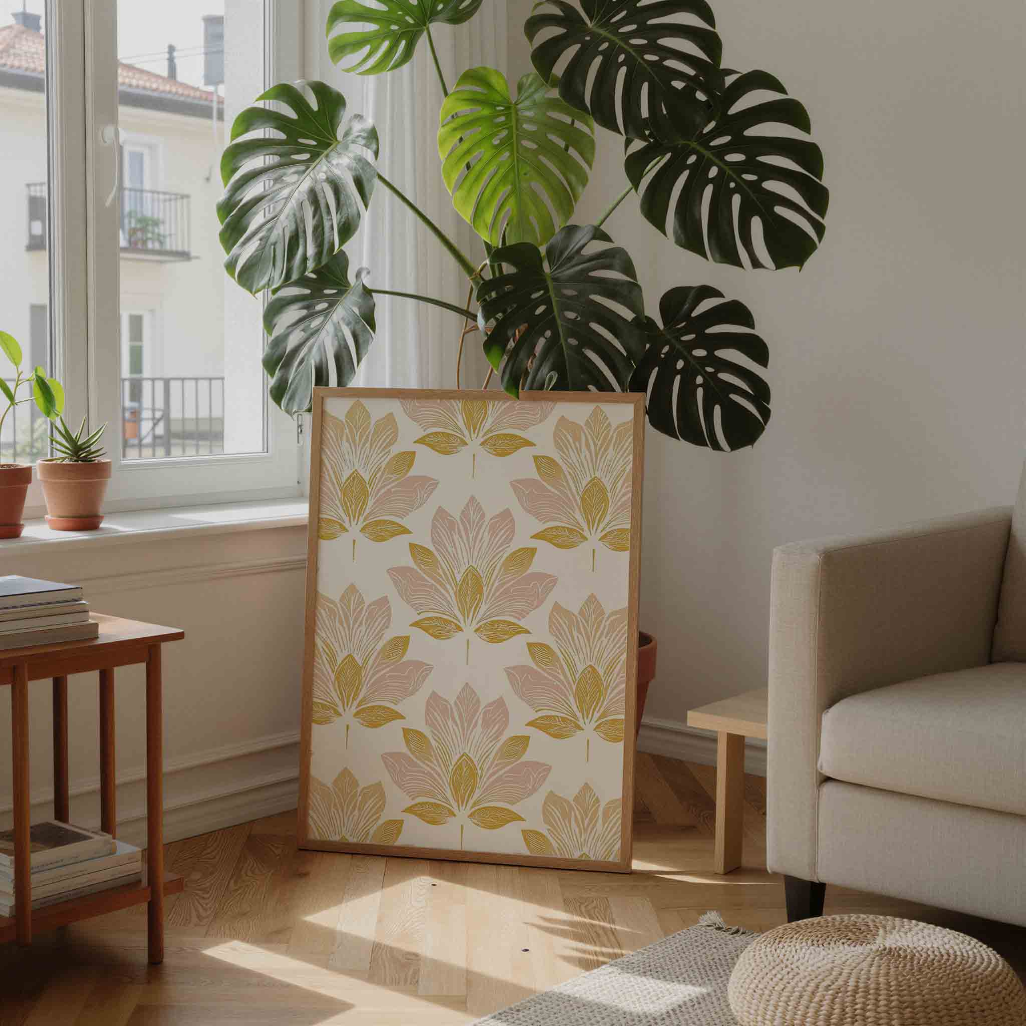 Bladmotief patroon Poster