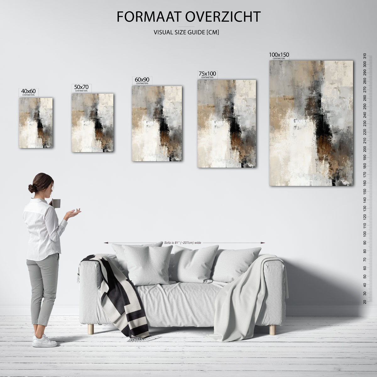 Gelaagde textuur compositie Kunstwerk