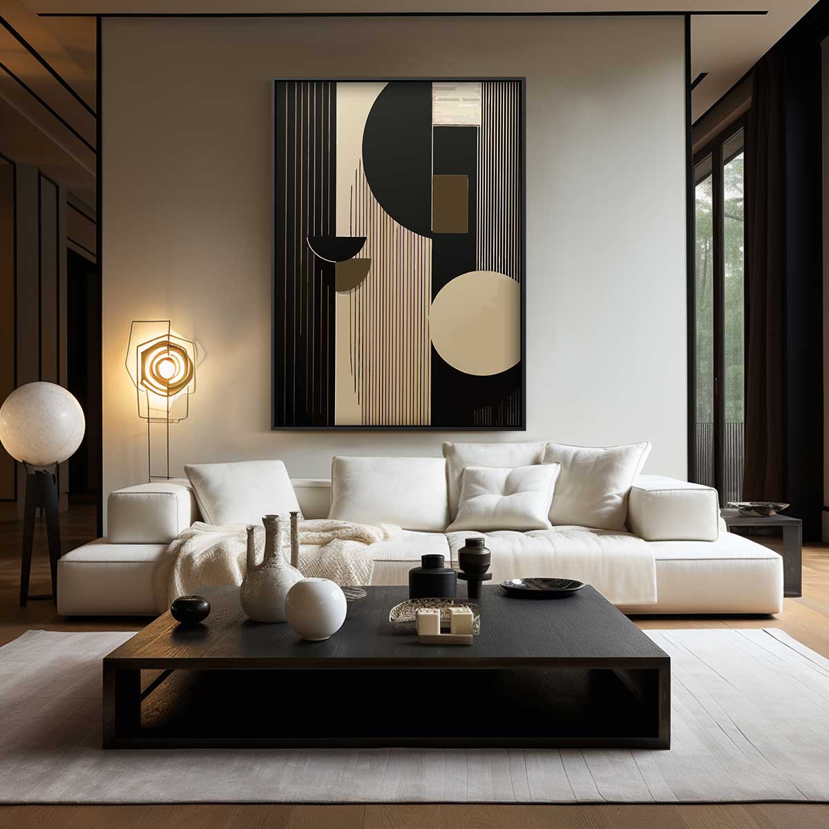 Moderne Geometrische Harmonie Kunstwerk-canvas-dibond-plexiglas-wanddecoratie-WallArtistic