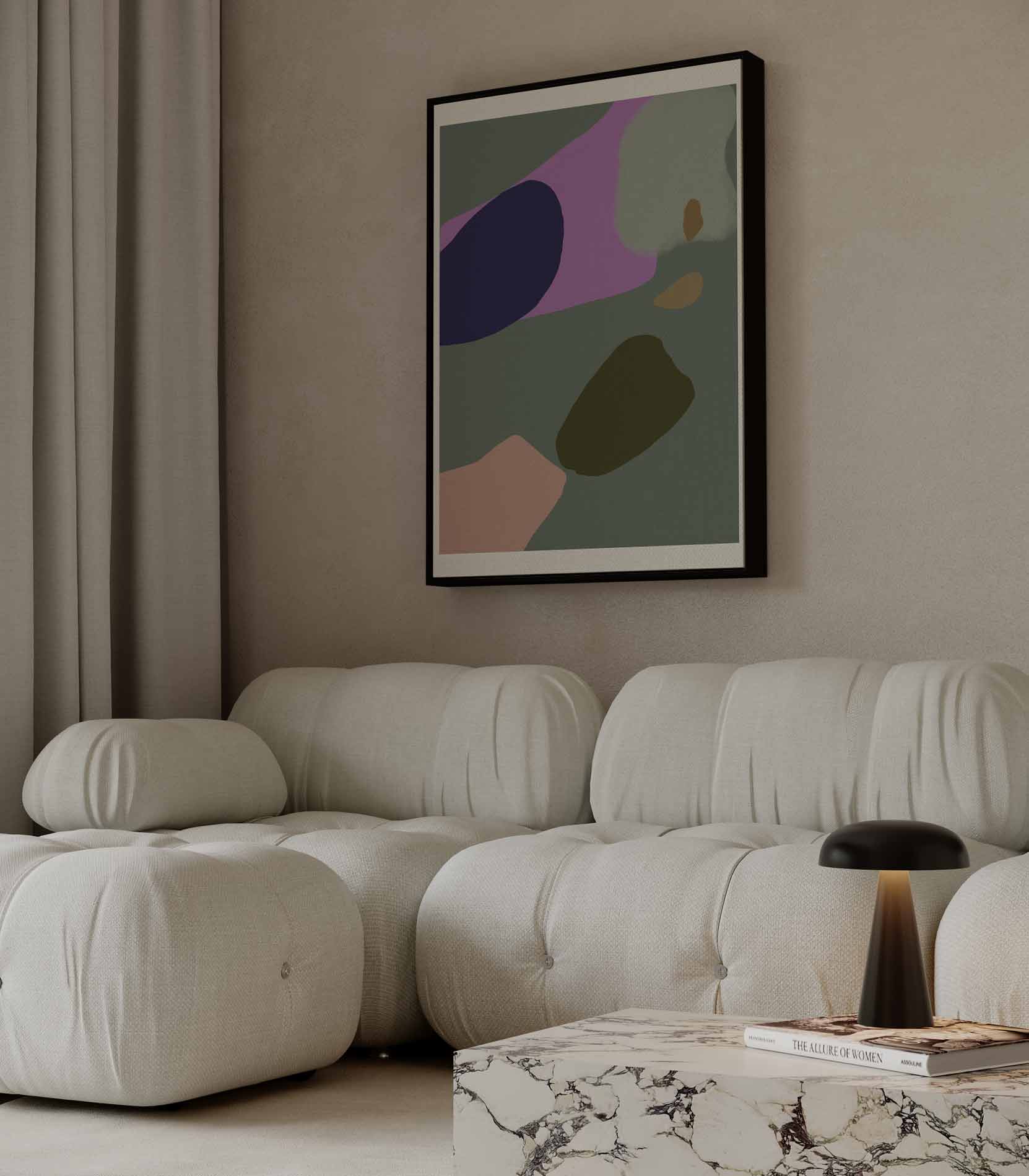 Kleurrijke Abstracte Vormen Kunstwerk-canvas-dibond-plexiglas-wanddecoratie-WallArtistic
