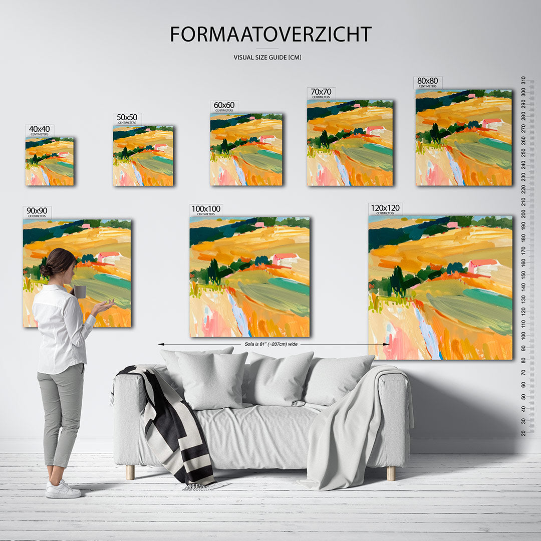 Kleurrijk landschap Kunstwerk