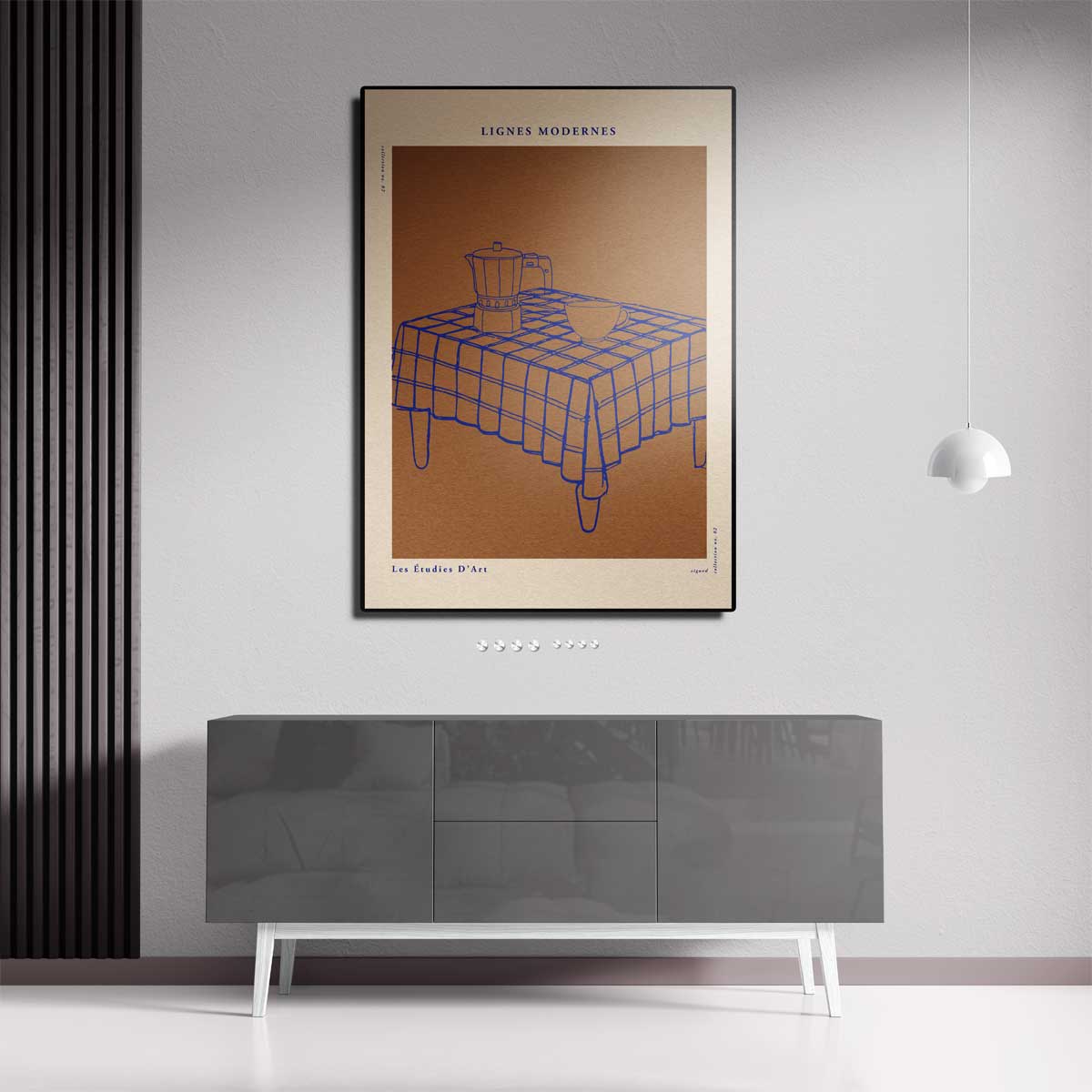 Lijnen en Koffie Kunstwerk-canvas-dibond-plexiglas-wanddecoratie-WallArtistic