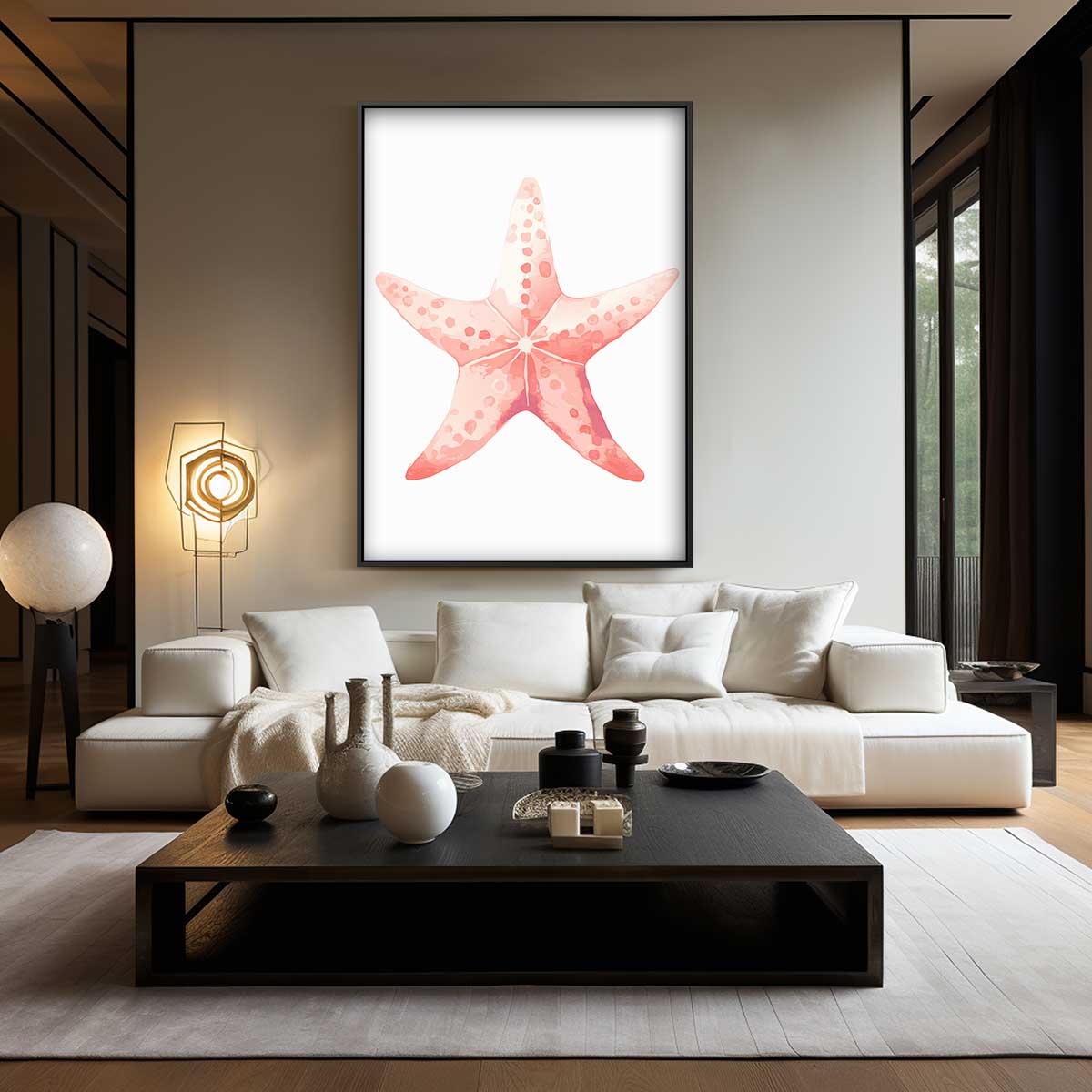 Vrolijke Zeester Kunstwerk-canvas-dibond-plexiglas-wanddecoratie-WallArtistic